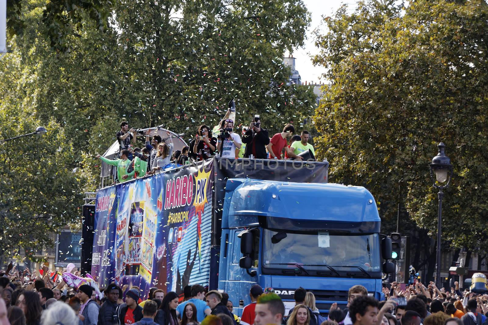 FRANCE, Paris: A float is seen during the 17th Techno Parade music event in Paris on September 19, 2015.