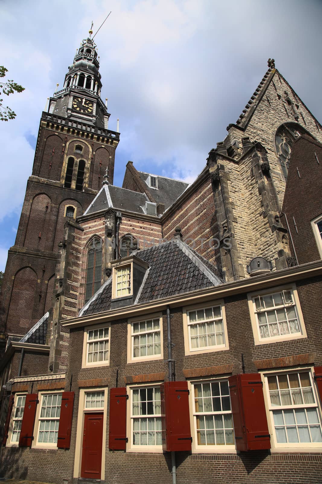View of Oude Kerk (Old Church), Amsterdam, Netherlands