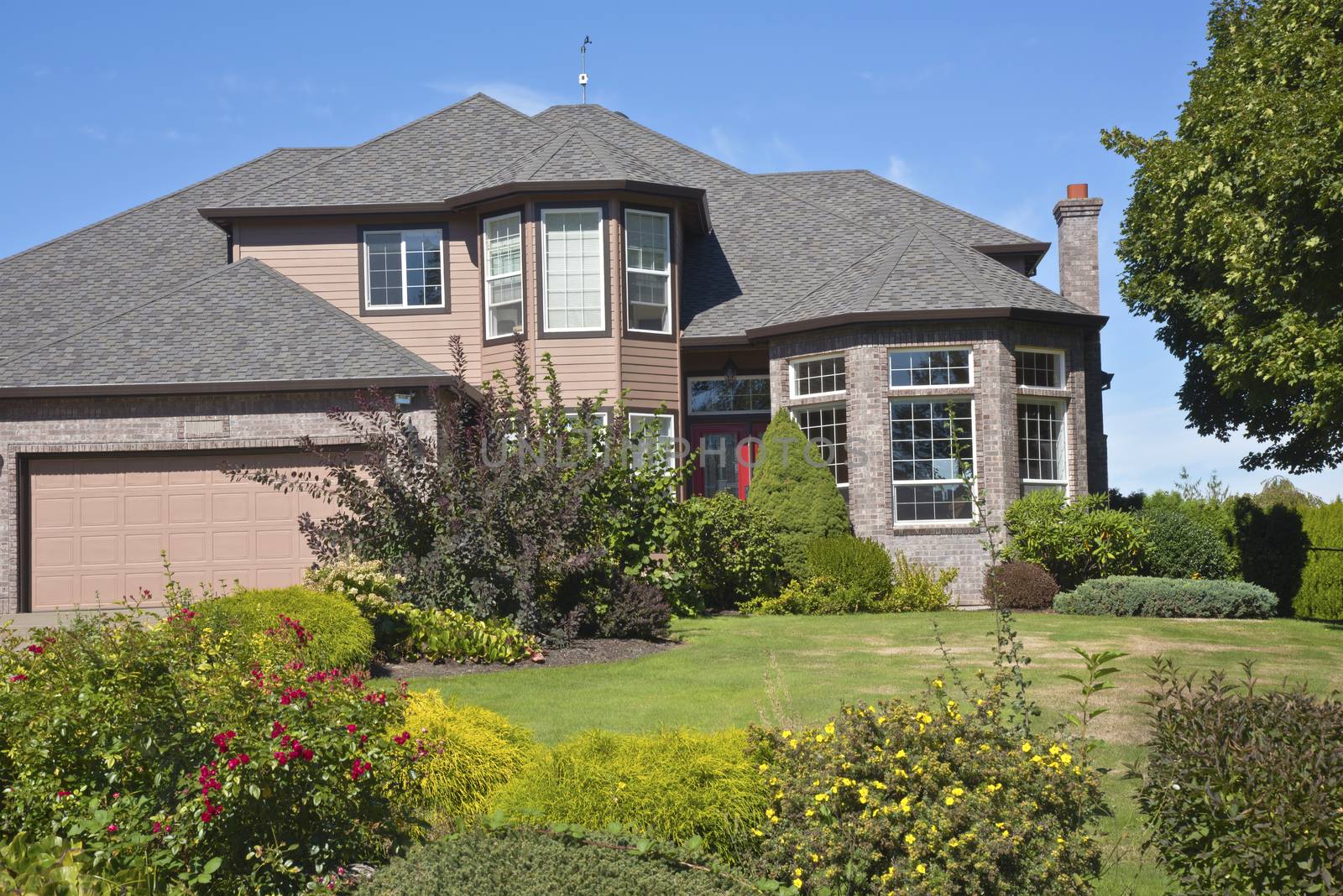 Large mansion with many plants in Happy Valley Oregon.