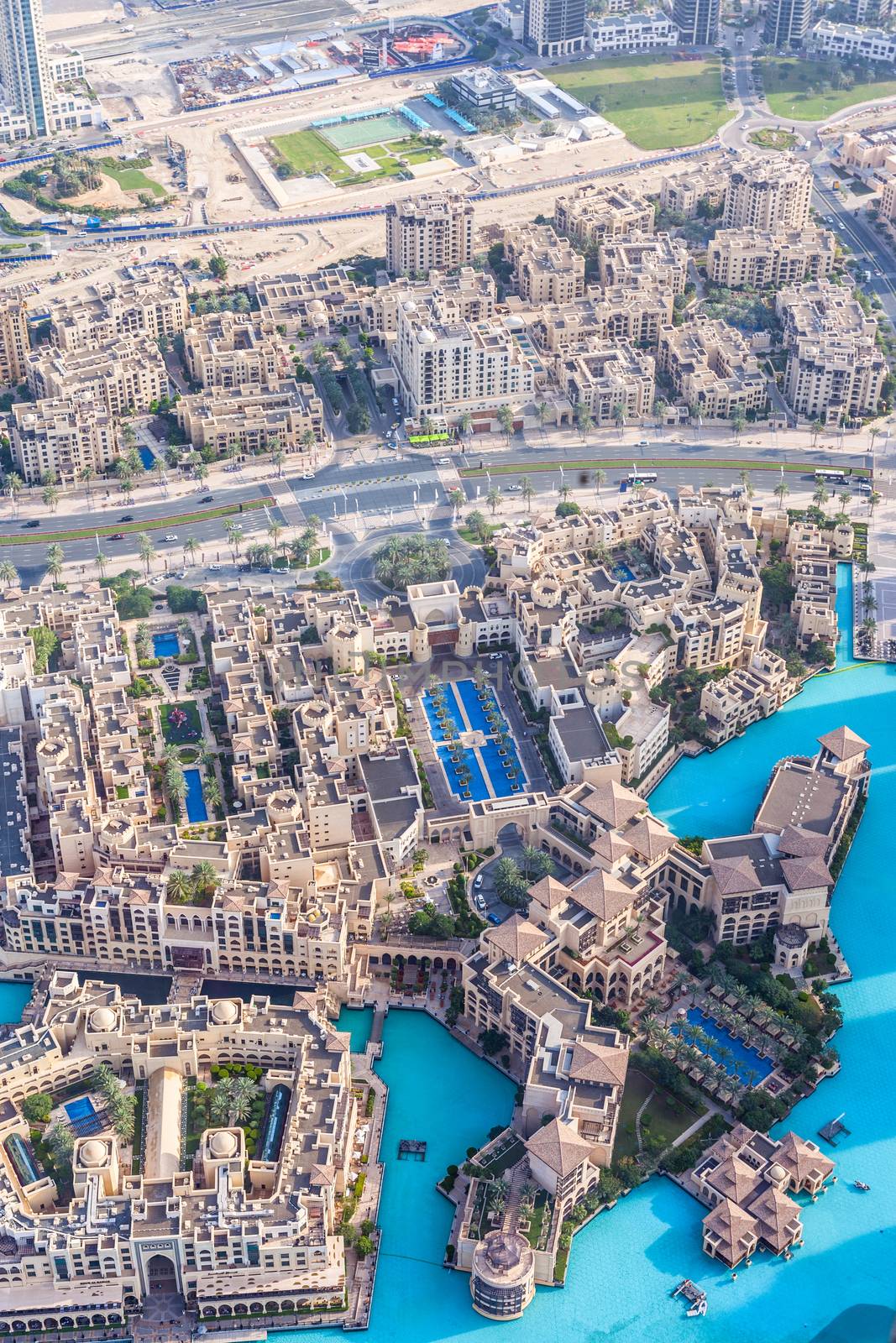 View on Dubai from the highest tower in the world, Burj Khalifa