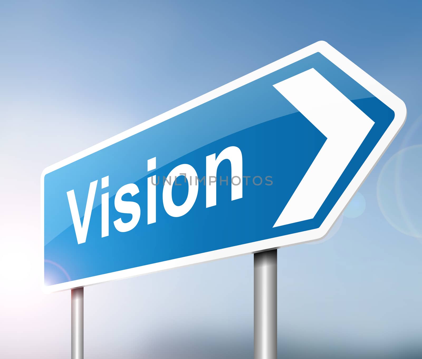 Illustration depicting a sign with a vision concept.