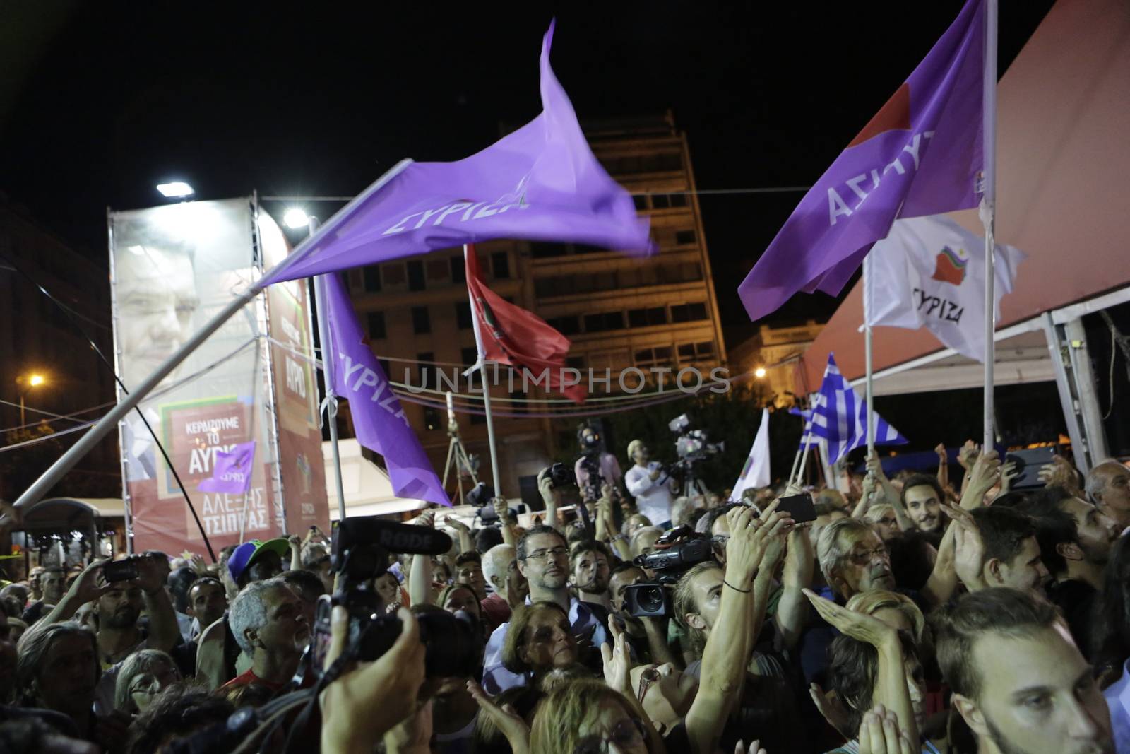 GREECE - 2015 ELECTION - SYRIZA VICTORY RALLY by newzulu