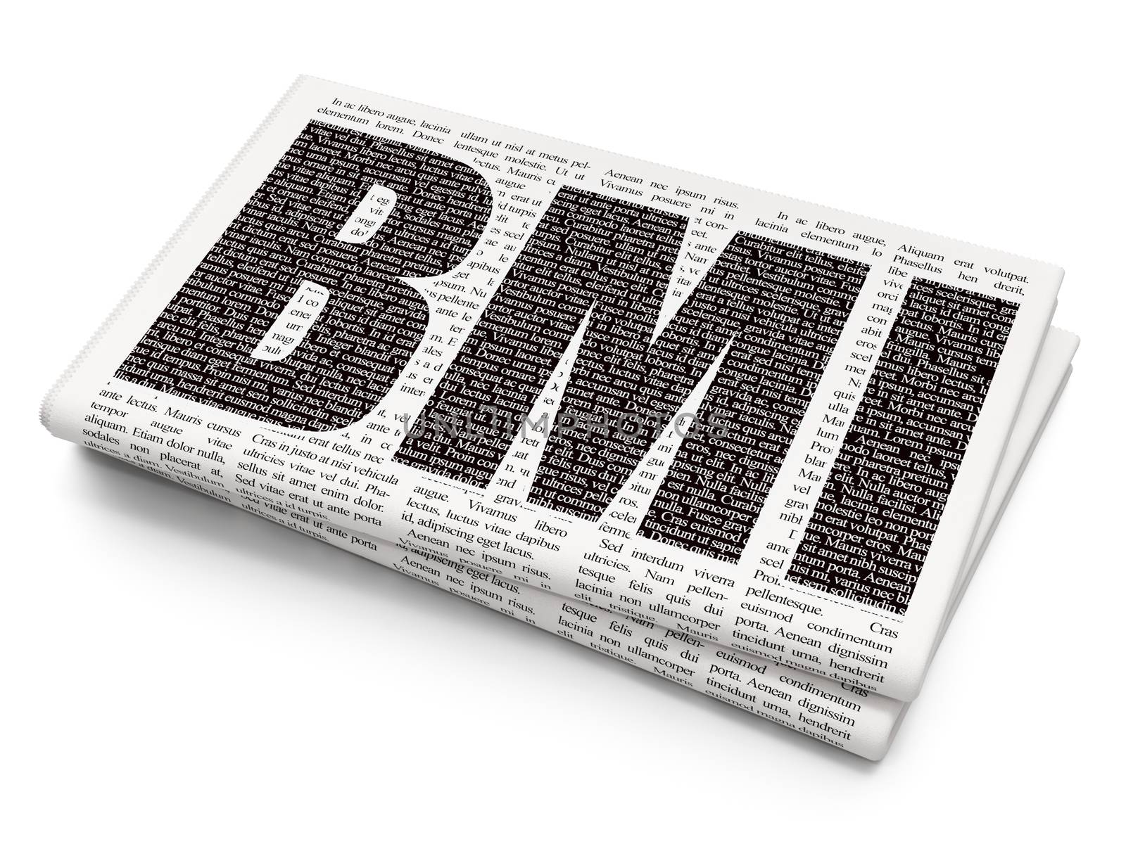 Health concept: BMI on Newspaper background by maxkabakov