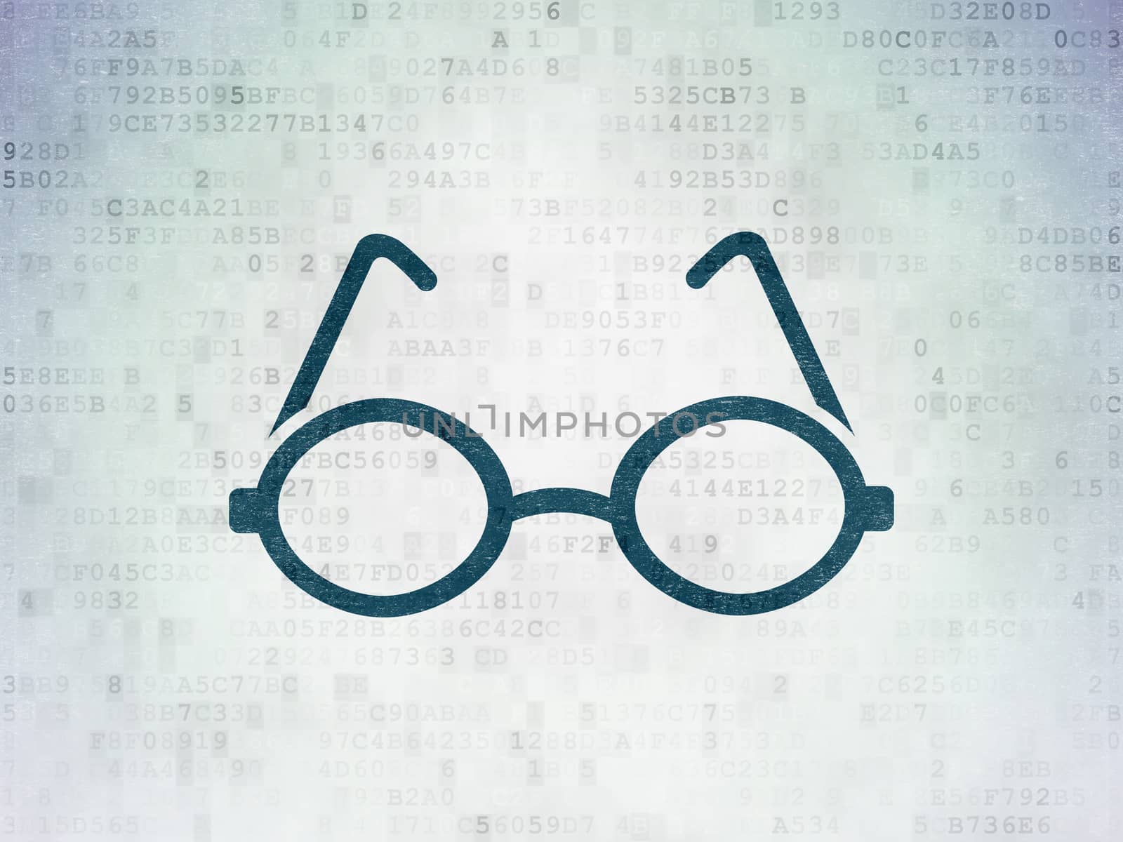 Science concept: Glasses on Digital Paper background by maxkabakov