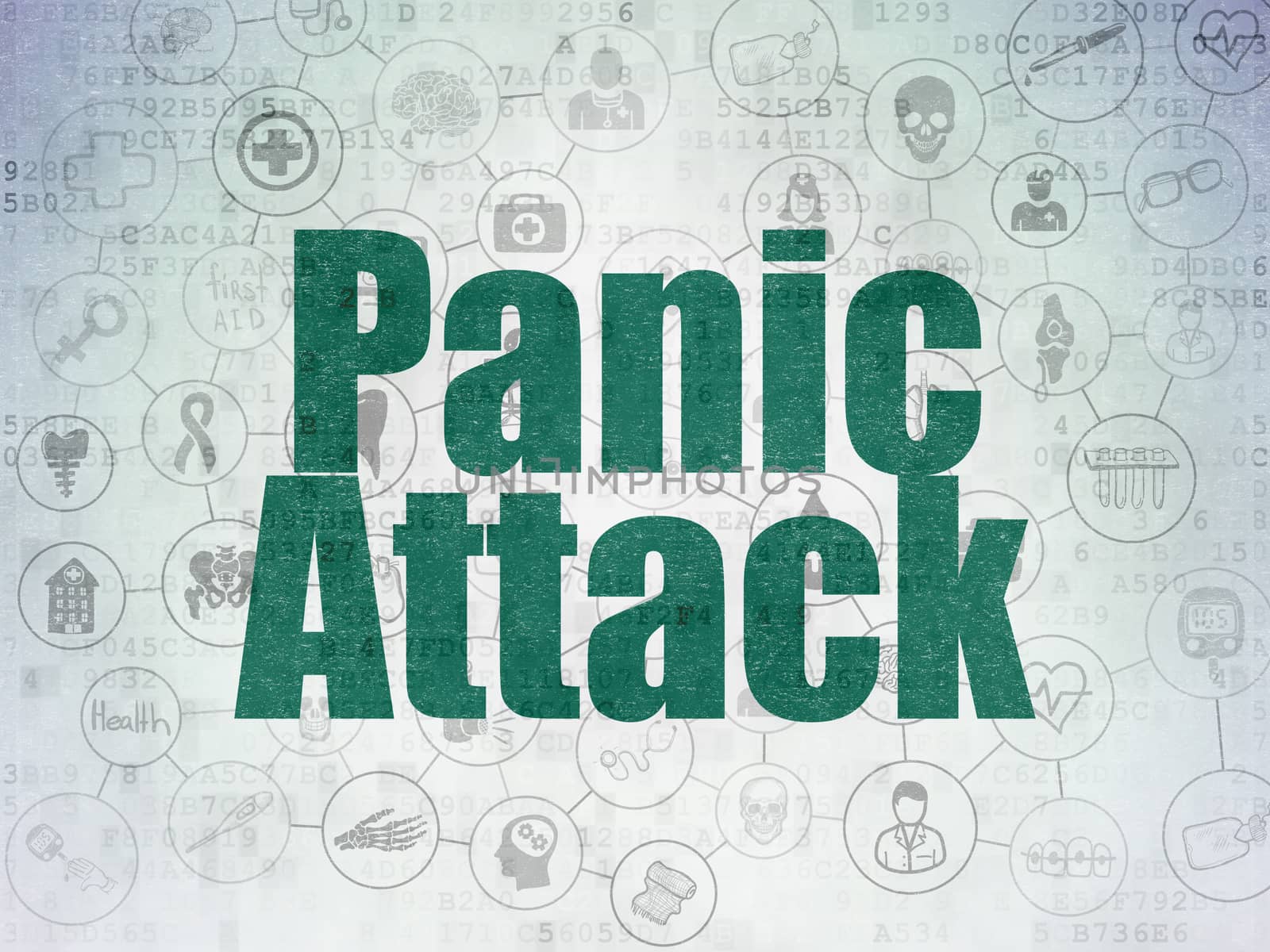 Health concept: Panic Attack on Digital Paper background by maxkabakov