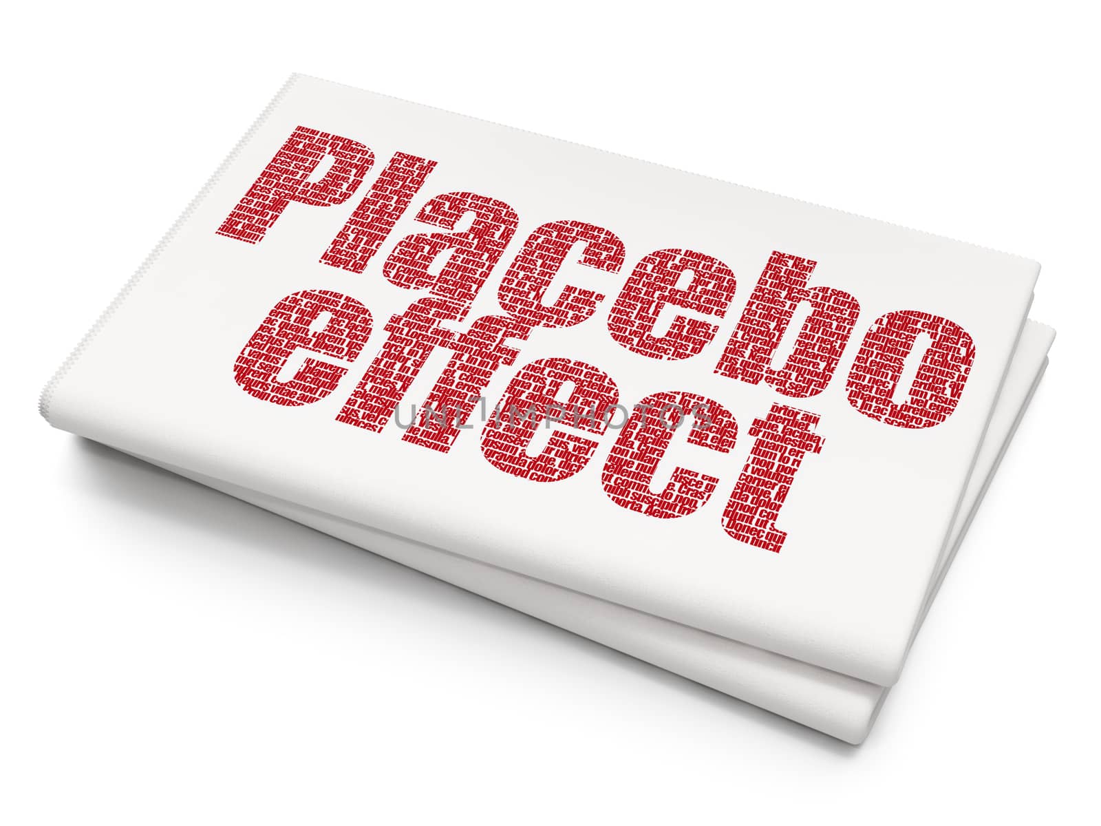 Medicine concept: Placebo Effect on Blank Newspaper background by maxkabakov