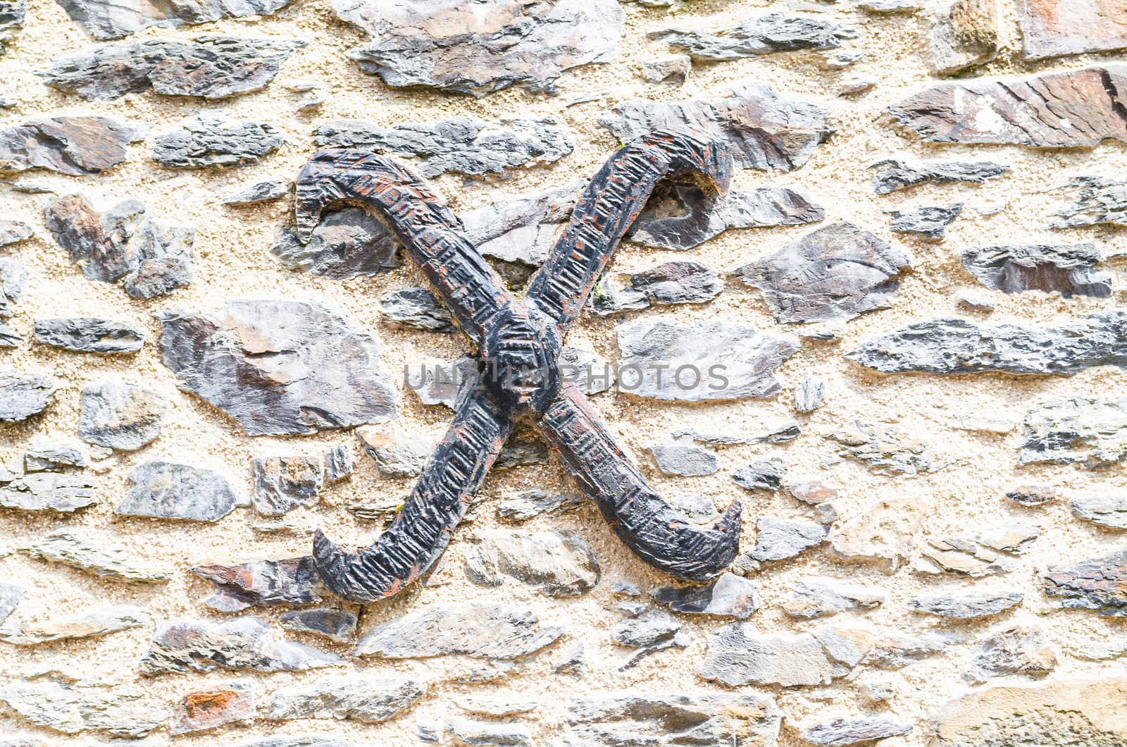 Old castle stone wall with the letter by JFsPic