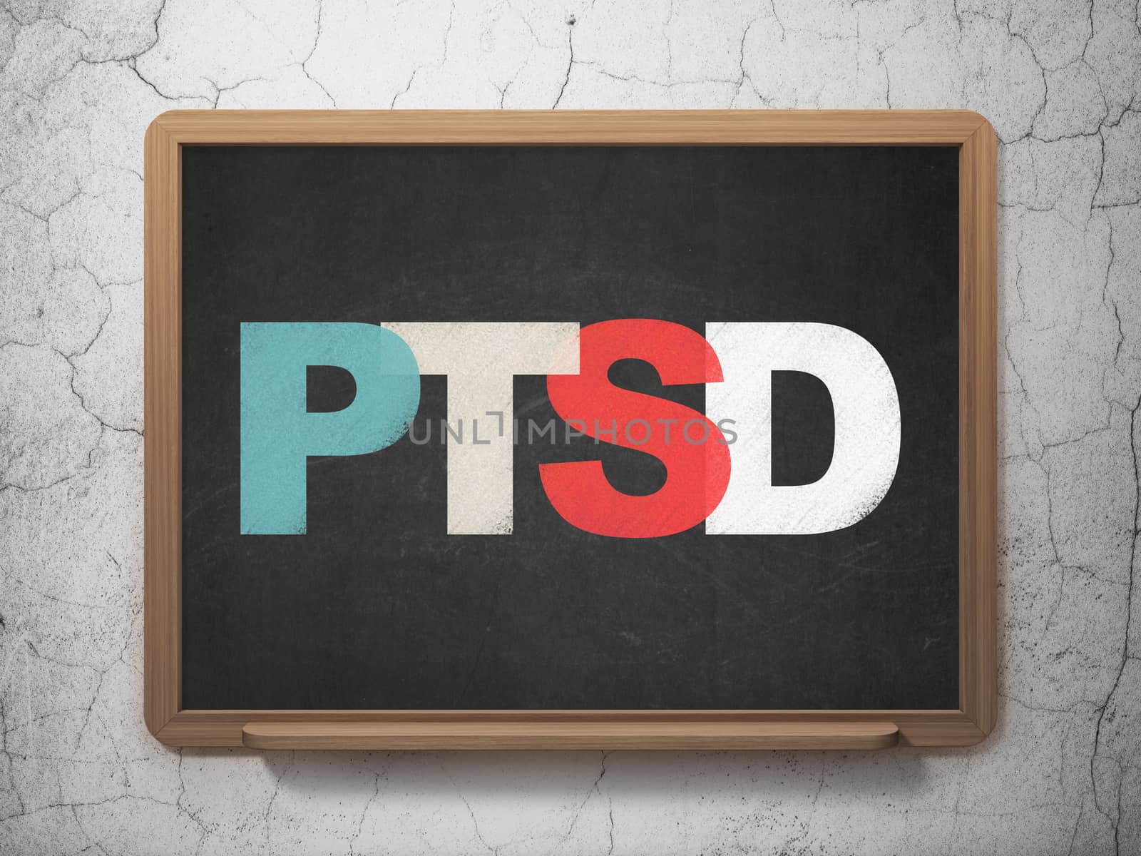 Healthcare concept: Painted multicolor text PTSD on School Board background