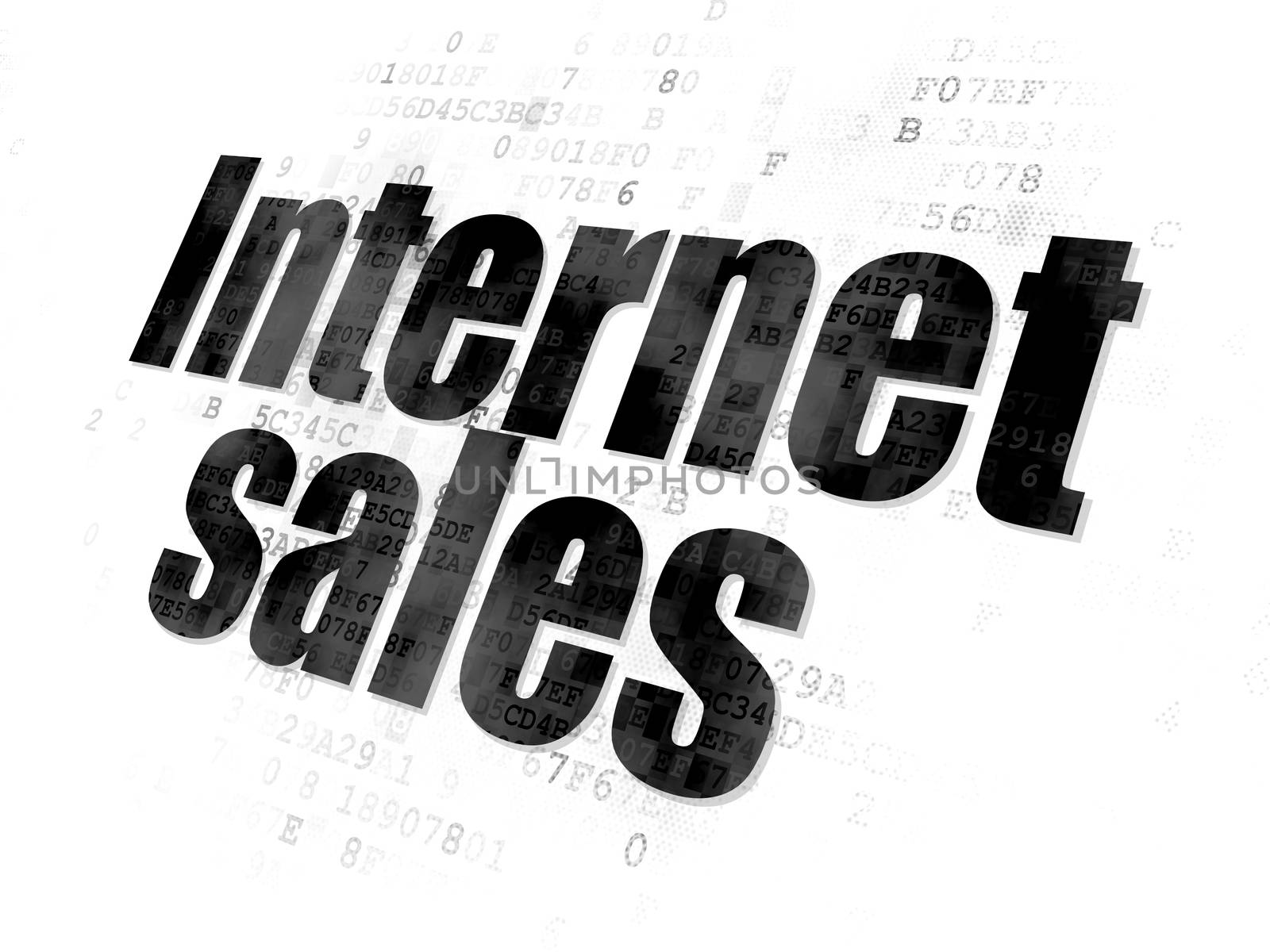 Marketing concept: Pixelated black text Internet Sales on Digital background