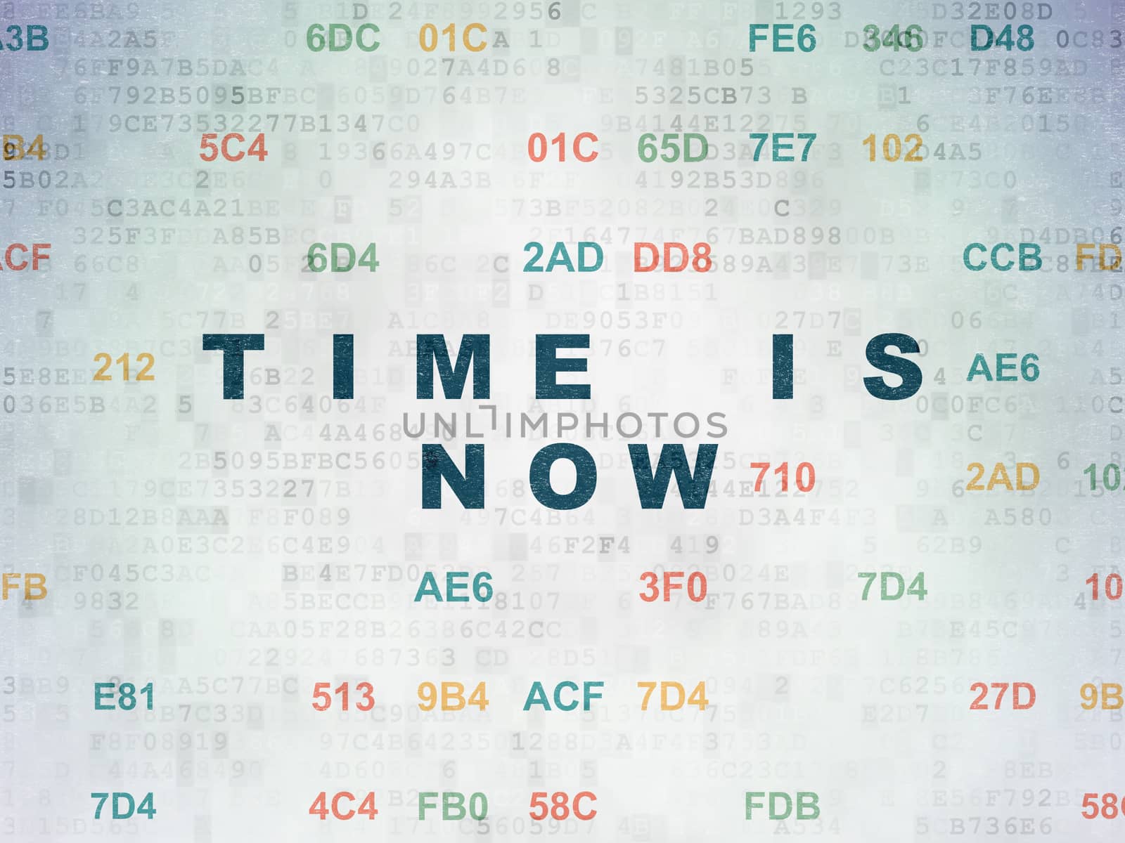 Timeline concept: Time is Now on Digital Paper background by maxkabakov