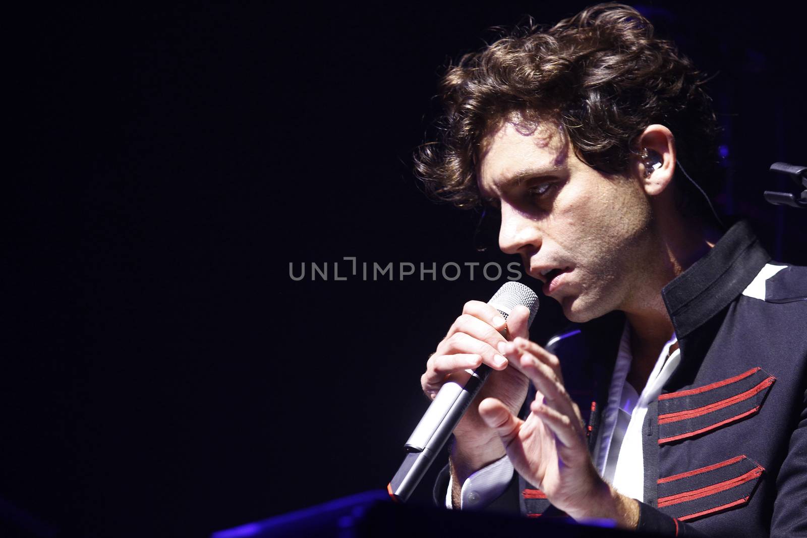 FRANCE, Paris: British pop singer Mika performs at the Zenith, in Paris, on September 19, 2015, during his 'Heaven Tour'.