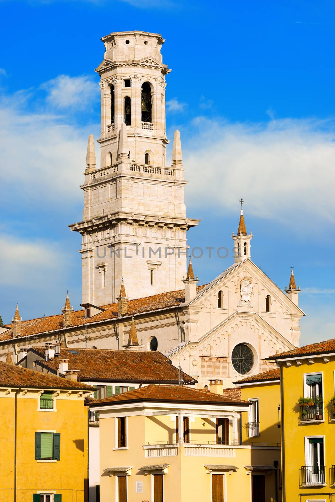 Detail of the Verona Cathedral in Romanesque style (1187 - UNESCO world heritage site) - Santa Maria Matricolare - Verona, Veneto Italy