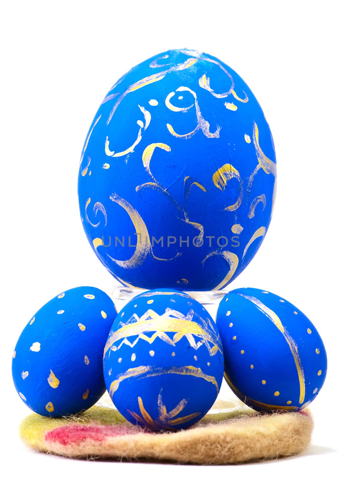 Eggs painted by hand  isolated on white background