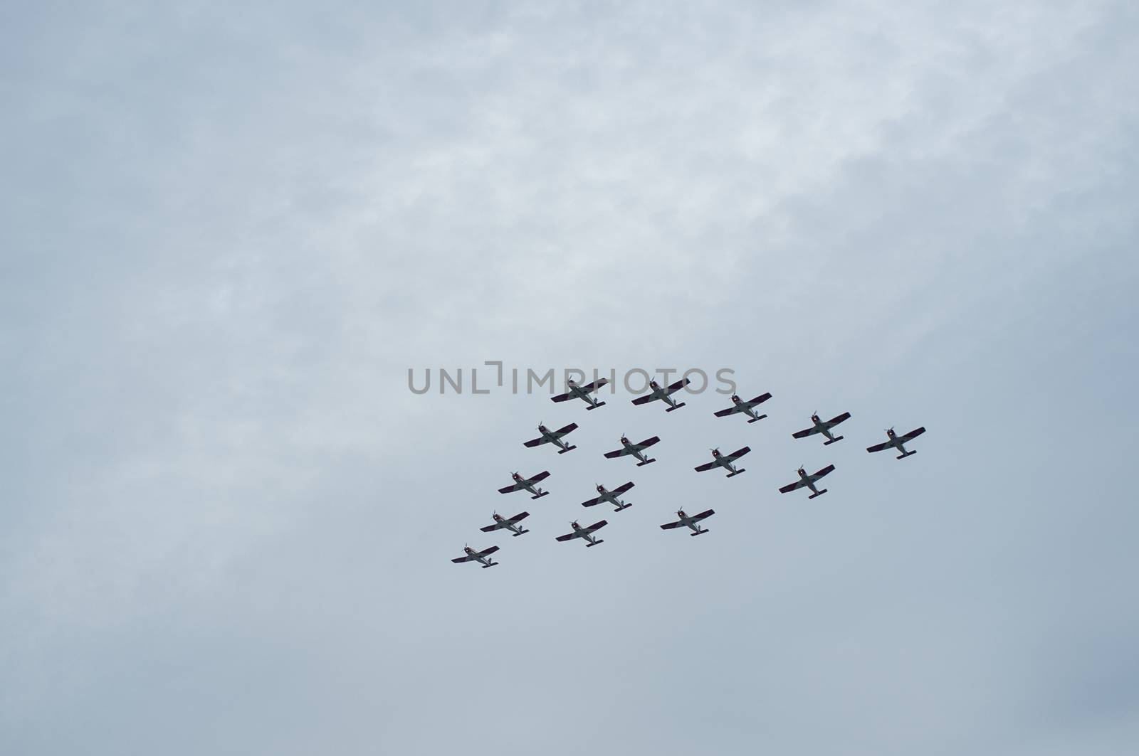 CHILE, Santiago: Military planes of the Chilean Air Force flew over Santiago in formation to celebrate the Day of the Glories of the Army, on September 19, 2015. 