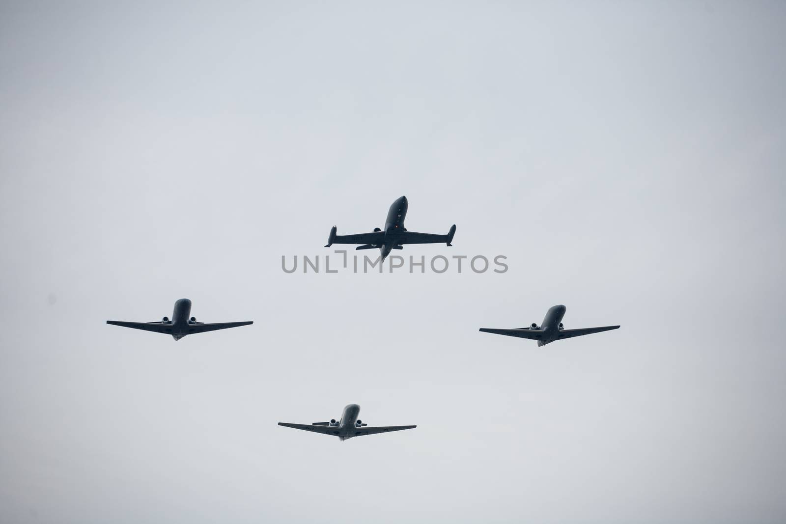 CHILE, Santiago: Military planes of the Chilean Air Force flew over Santiago in formation to celebrate the Day of the Glories of the Army, on September 19, 2015. 