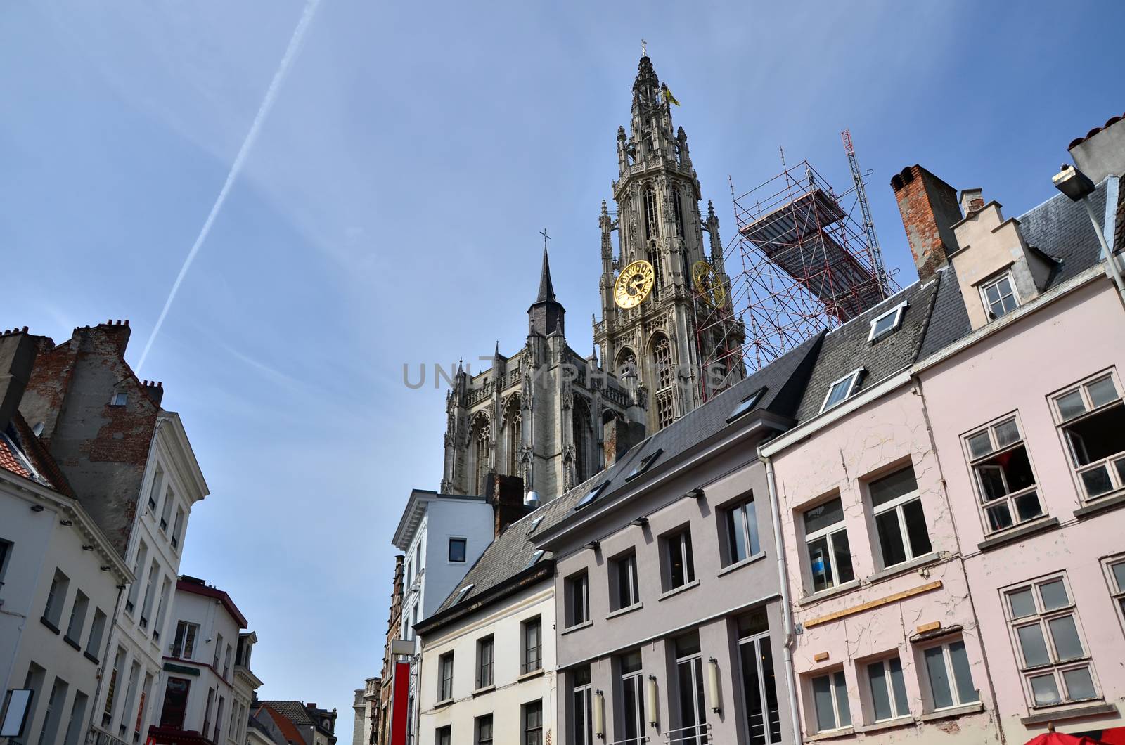 Cathedral of Our Lady Tower in Antwerp, Belgium