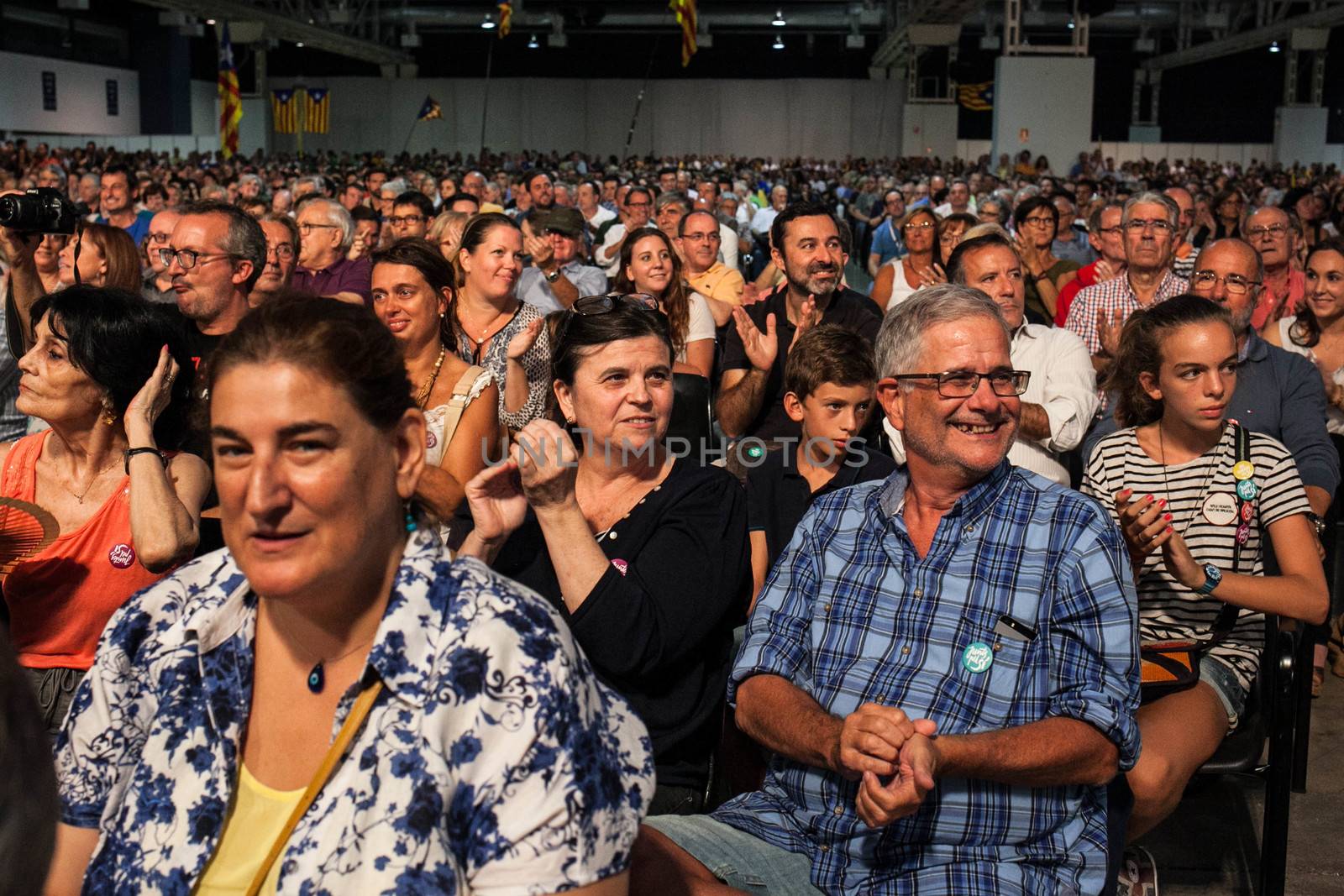 SPAIN, Barcelona: Junts pel S� (Together for Yes), a coalition of political parties in favour of Catalonia's independence, held a rally in Barcelona on September 20, 2015.The northeastern region of Catalonia is home to 7.5 million people, who will vote on September 27, 2015 on secession from Spain. An independent Catalonia would not be part of the Eurozone. 