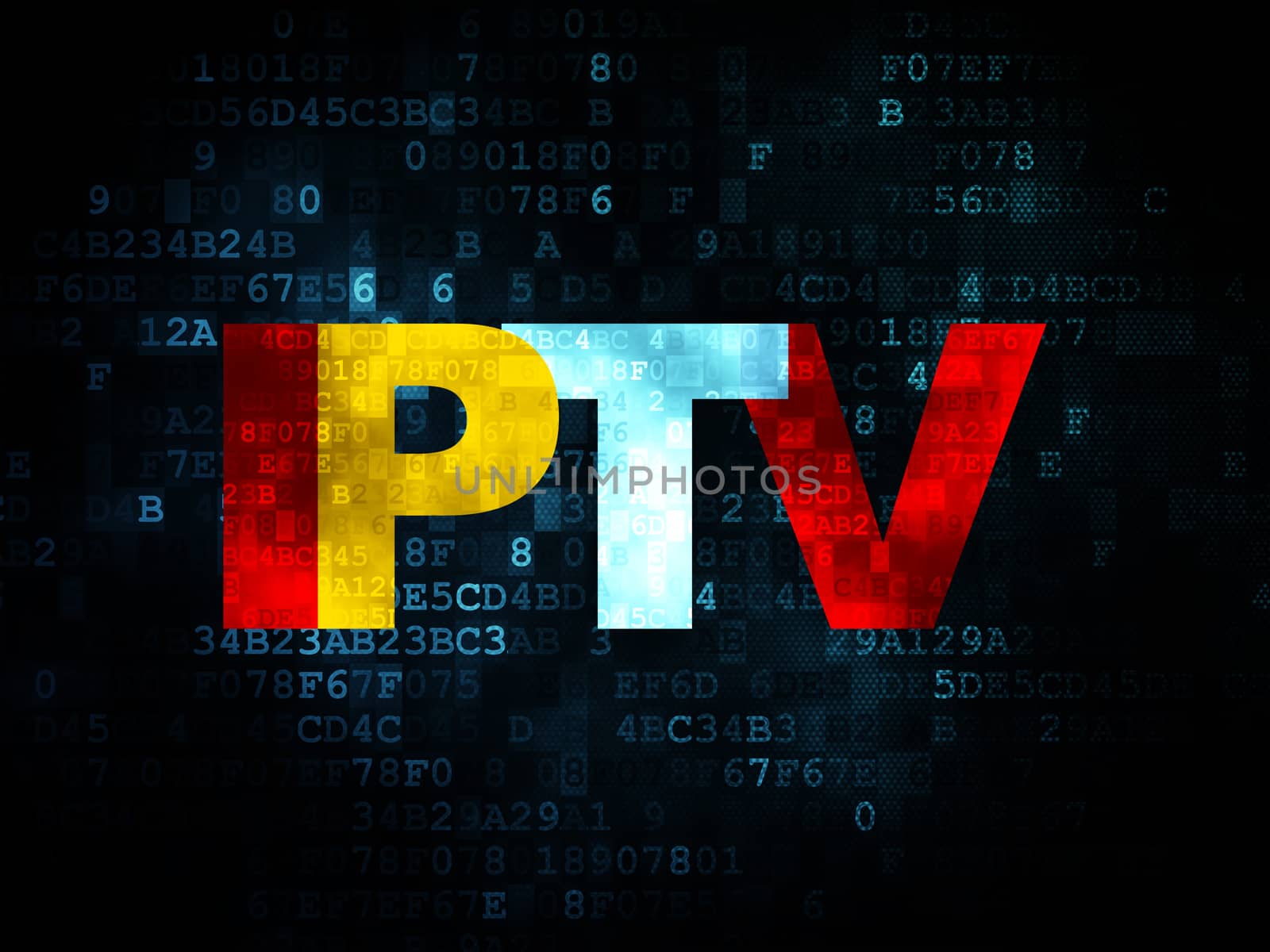 Web design concept: IPTV on Digital background by maxkabakov