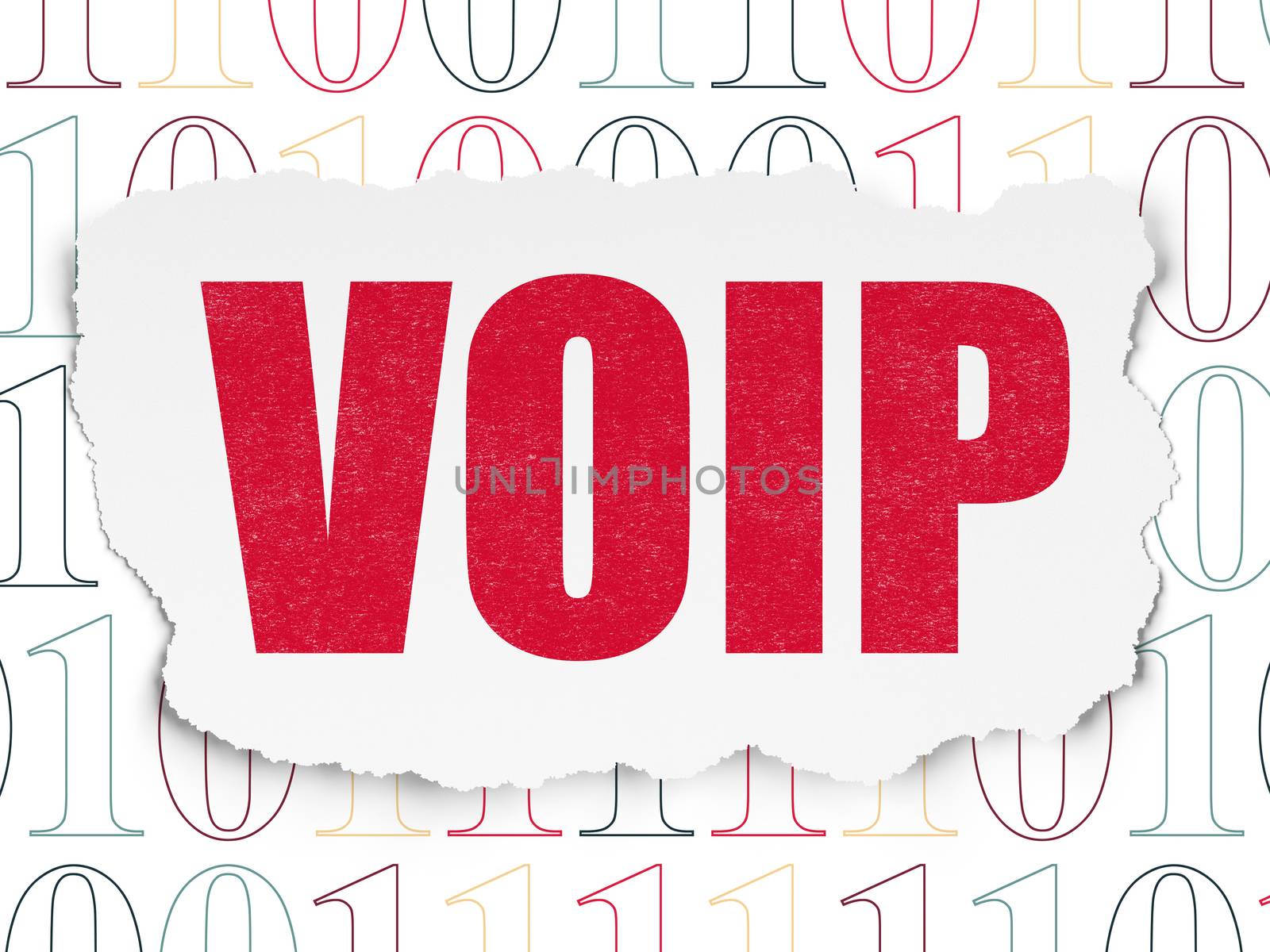 Web development concept: VOIP on Torn Paper background by maxkabakov