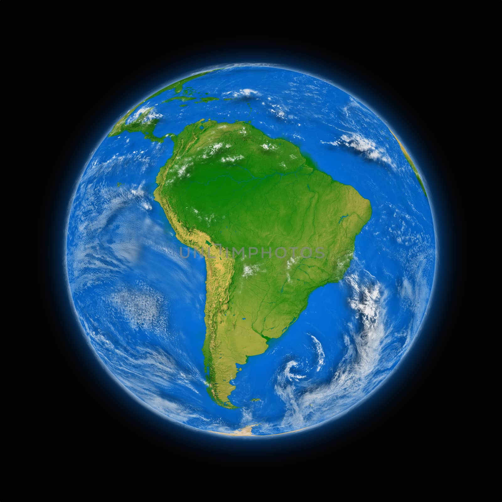 South America on planet Earth by Harvepino