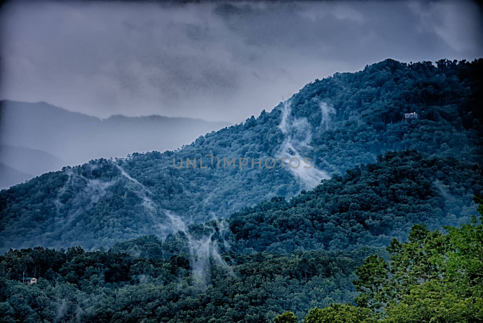 view of Lake Fontana in western North Carolina in the Great Smok by digidreamgrafix