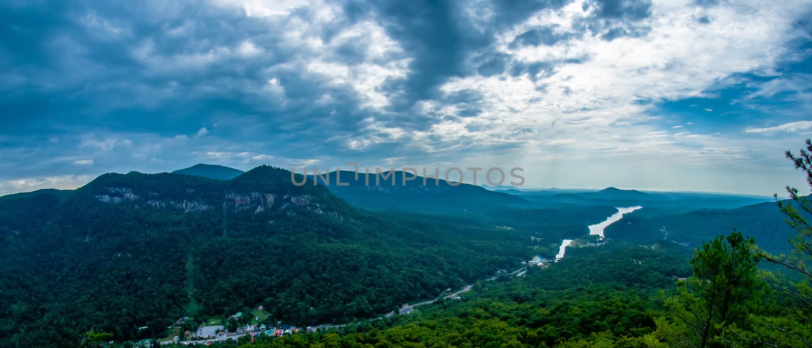 scenes near chimney rock and lake lure in blue ridge mountains north carolina