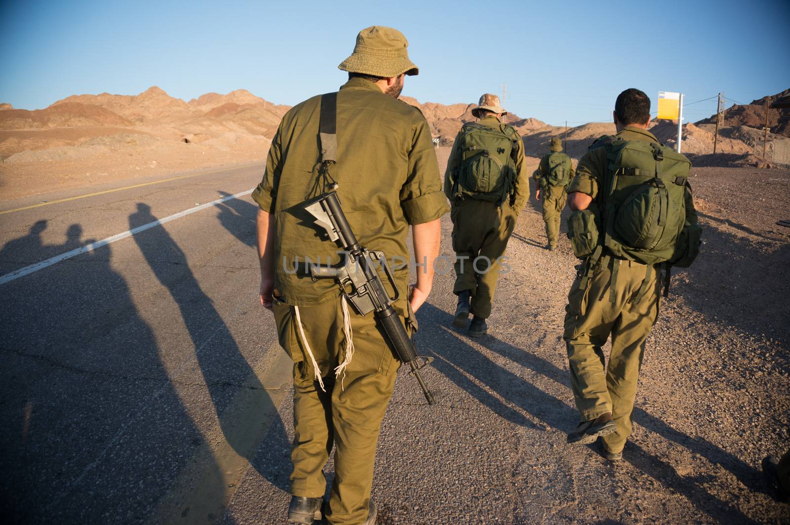 Israeli army patrol in middle east war