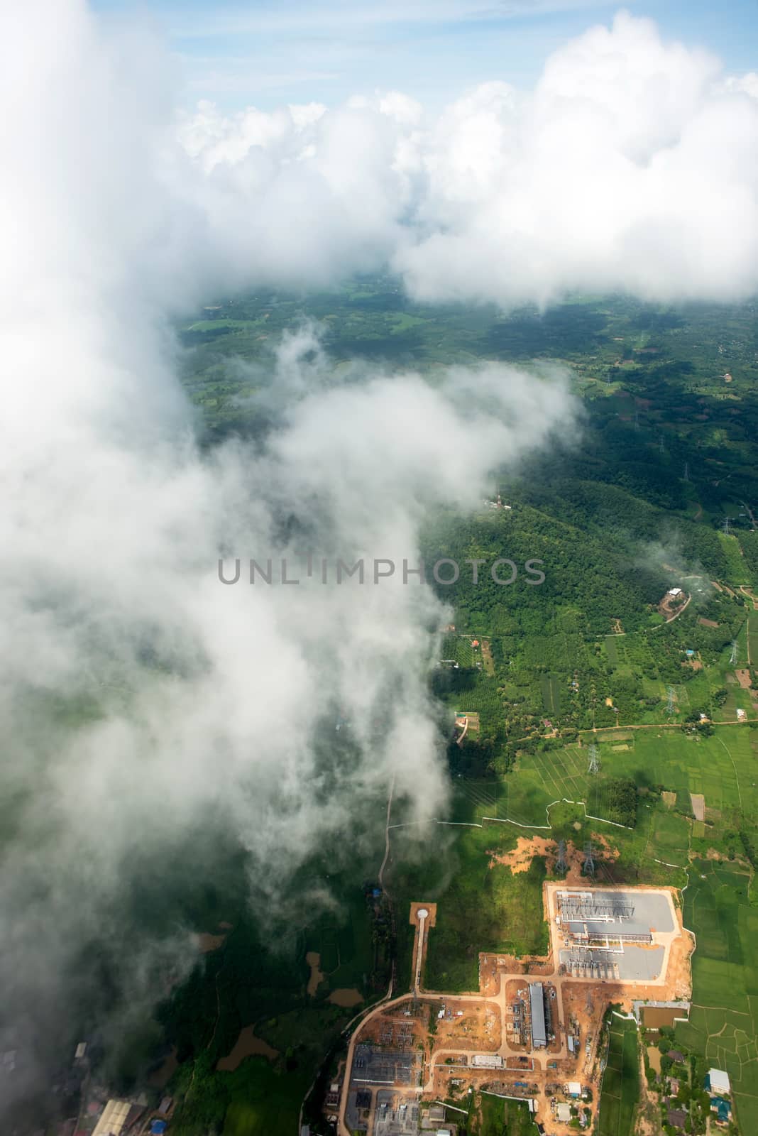 Cloudscape. Blue sky and white cloud. Sunny day. Cumulus cloud by Yuri2012