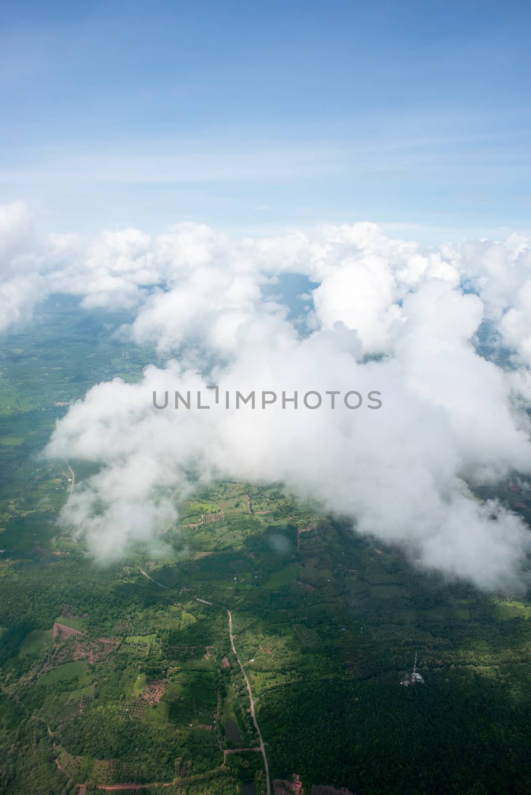 Cloudscape. Blue sky and white cloud. Sunny day. Cumulus cloud by Yuri2012