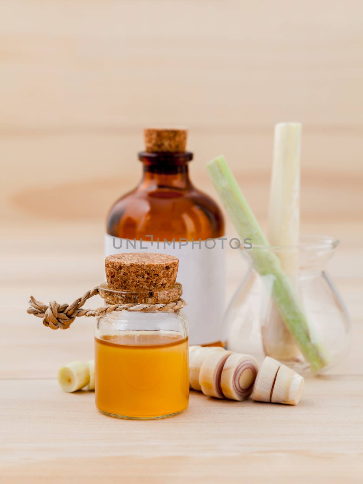 Natural Spa Ingredients lemongrass essential Oil for alternative medicine and aromatherapy.
