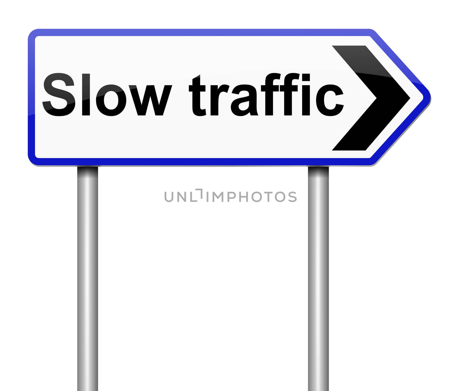 Illustration depicting a sign with a traffic concept.