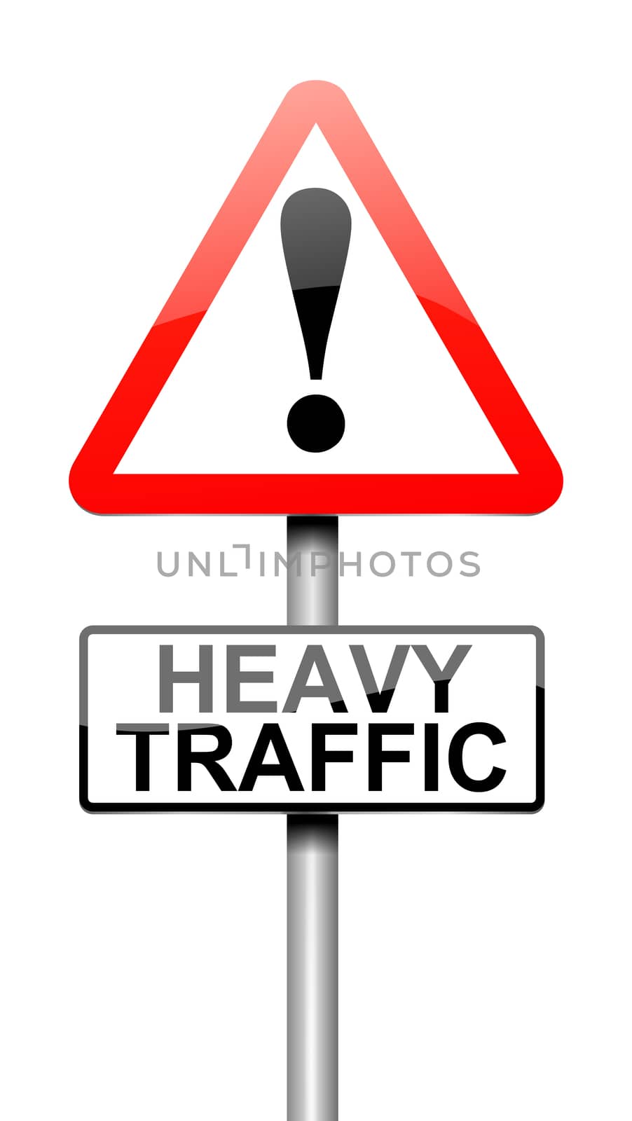 Illustration depicting a sign with a traffic concept.