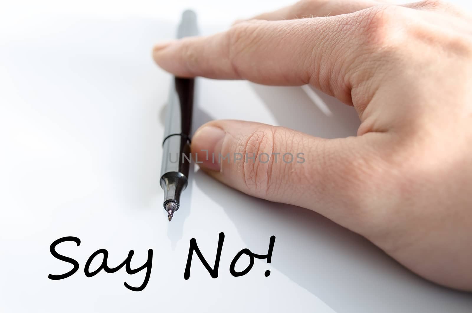 Say no text concept isolated over white background