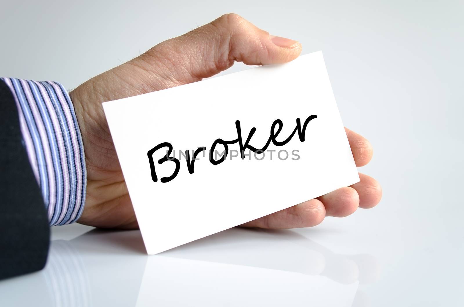 Broker text concept isolated over white background