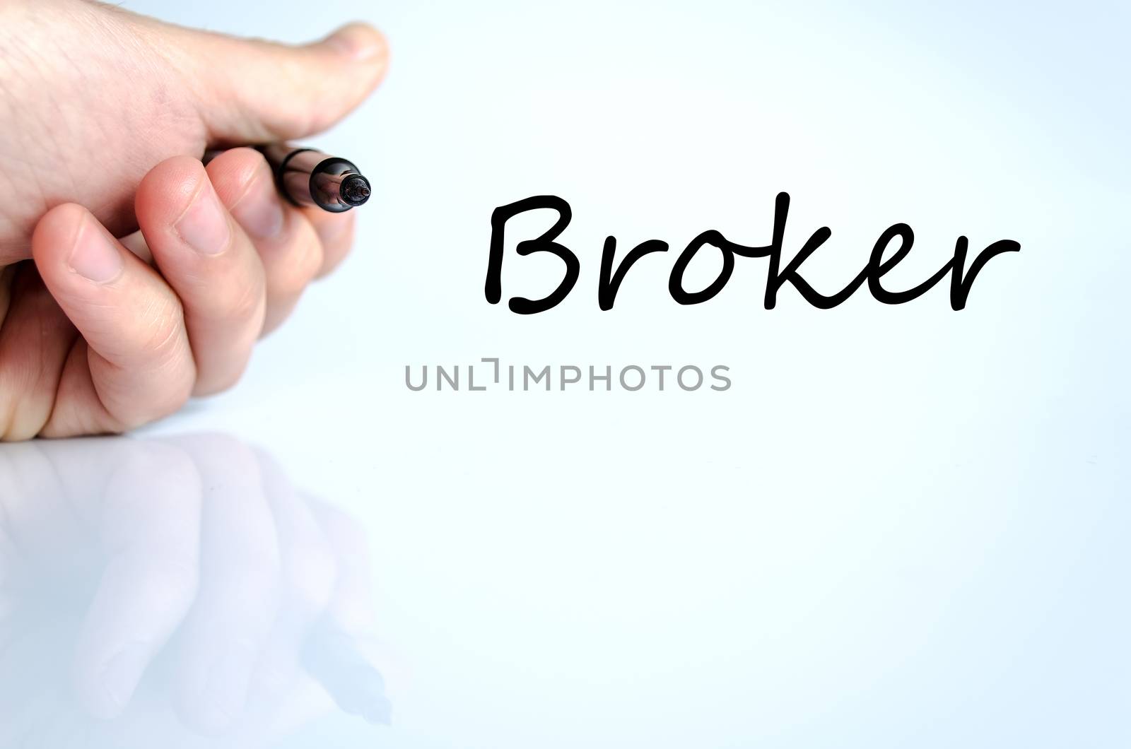 Broker text concept isolated over white background