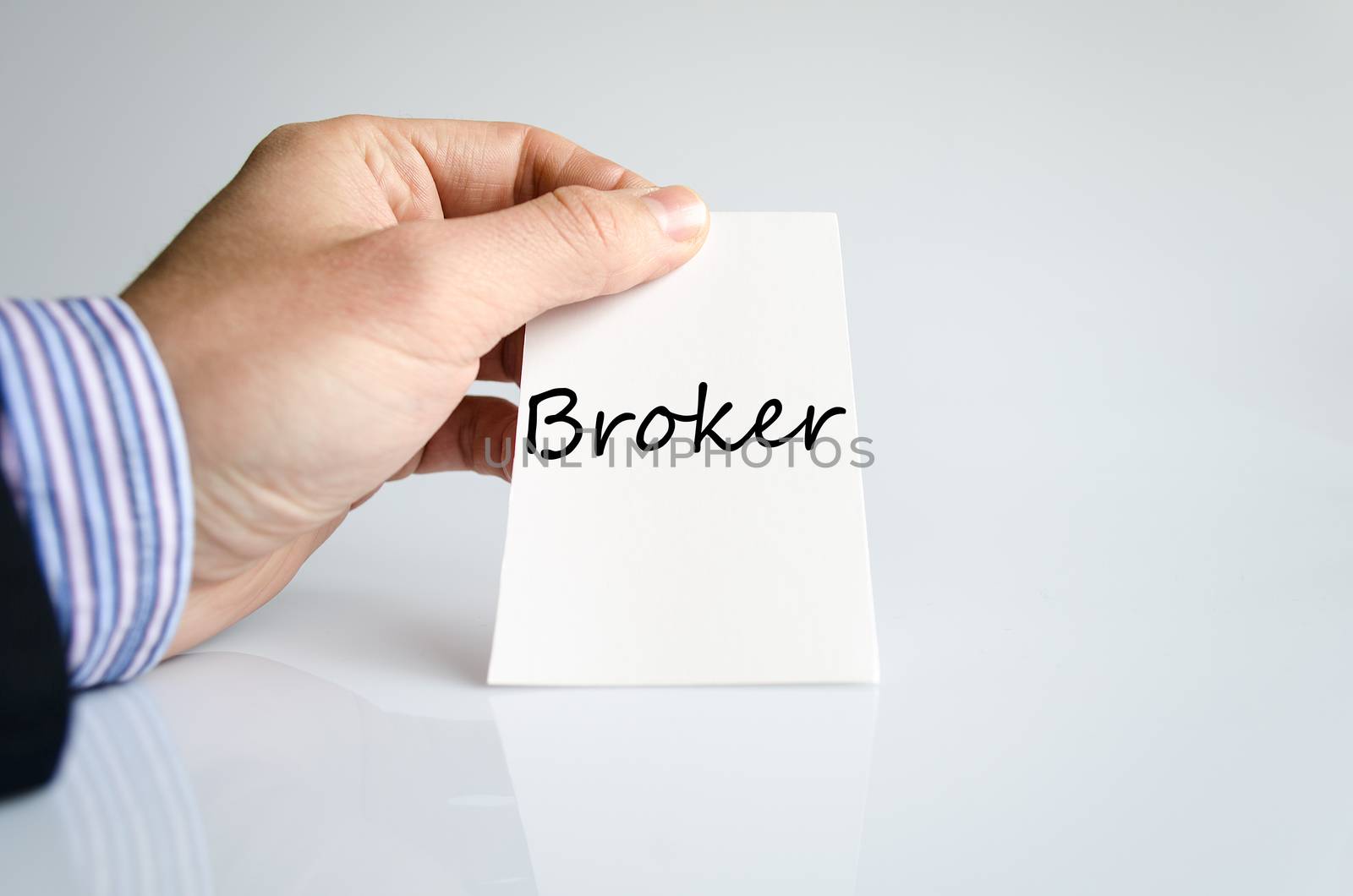 Broker text concept isolated over white background