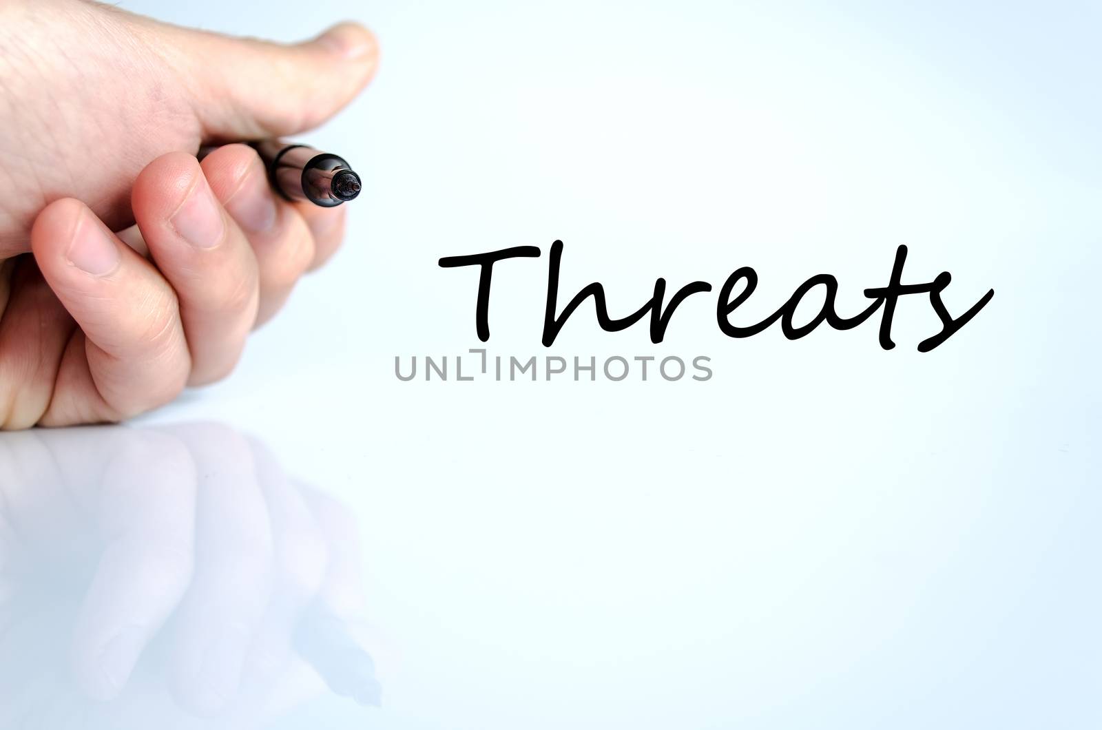 Threats text concept isolated over white background