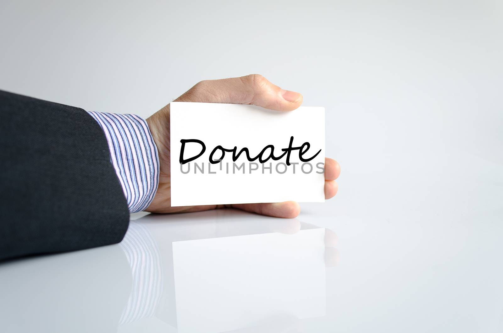 Donate text concept isolated over white background