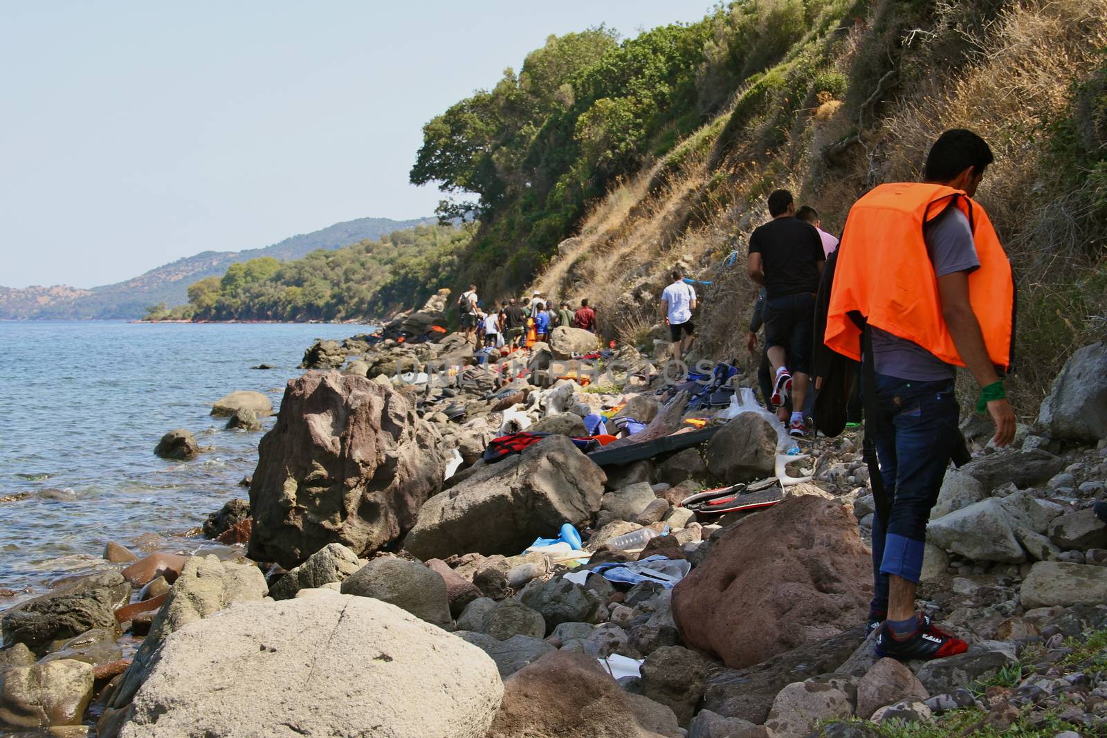 GREECE, Lesbos: Scenes of arrival in Lesbos, marking the beginning of a long and difficult journey through Europe for thousands of refugees, taken 4th-10th September, 2015. 