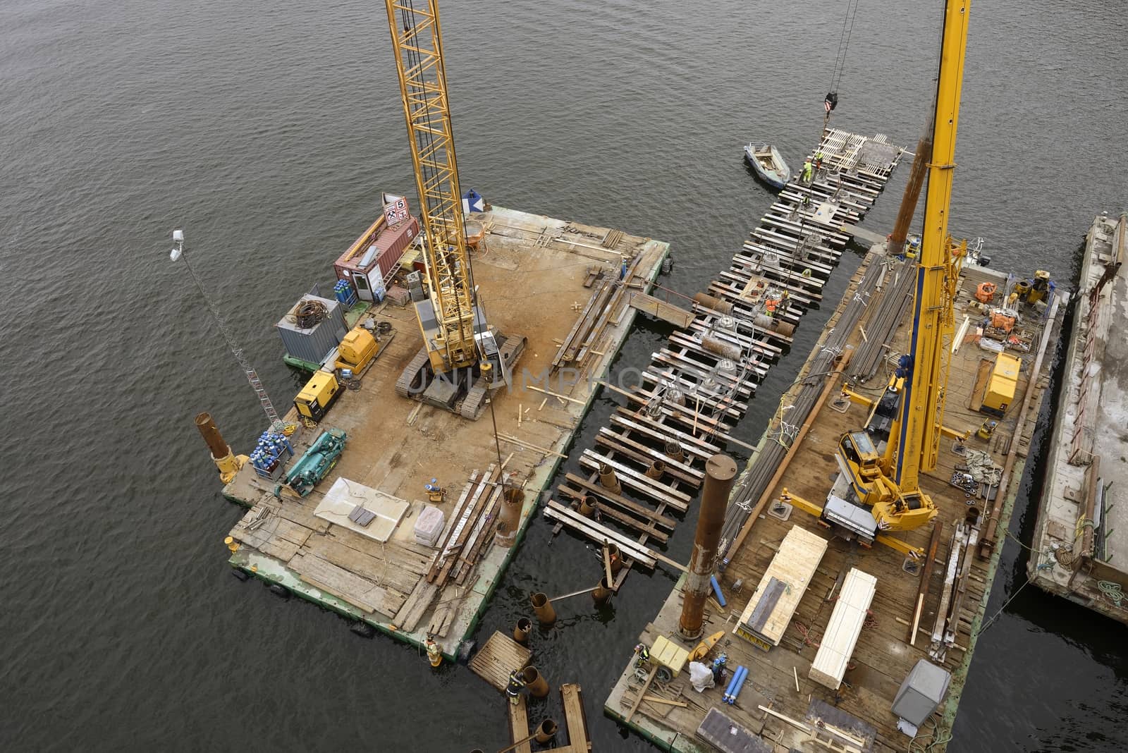 Fragment view of the bridge under reconstruction.