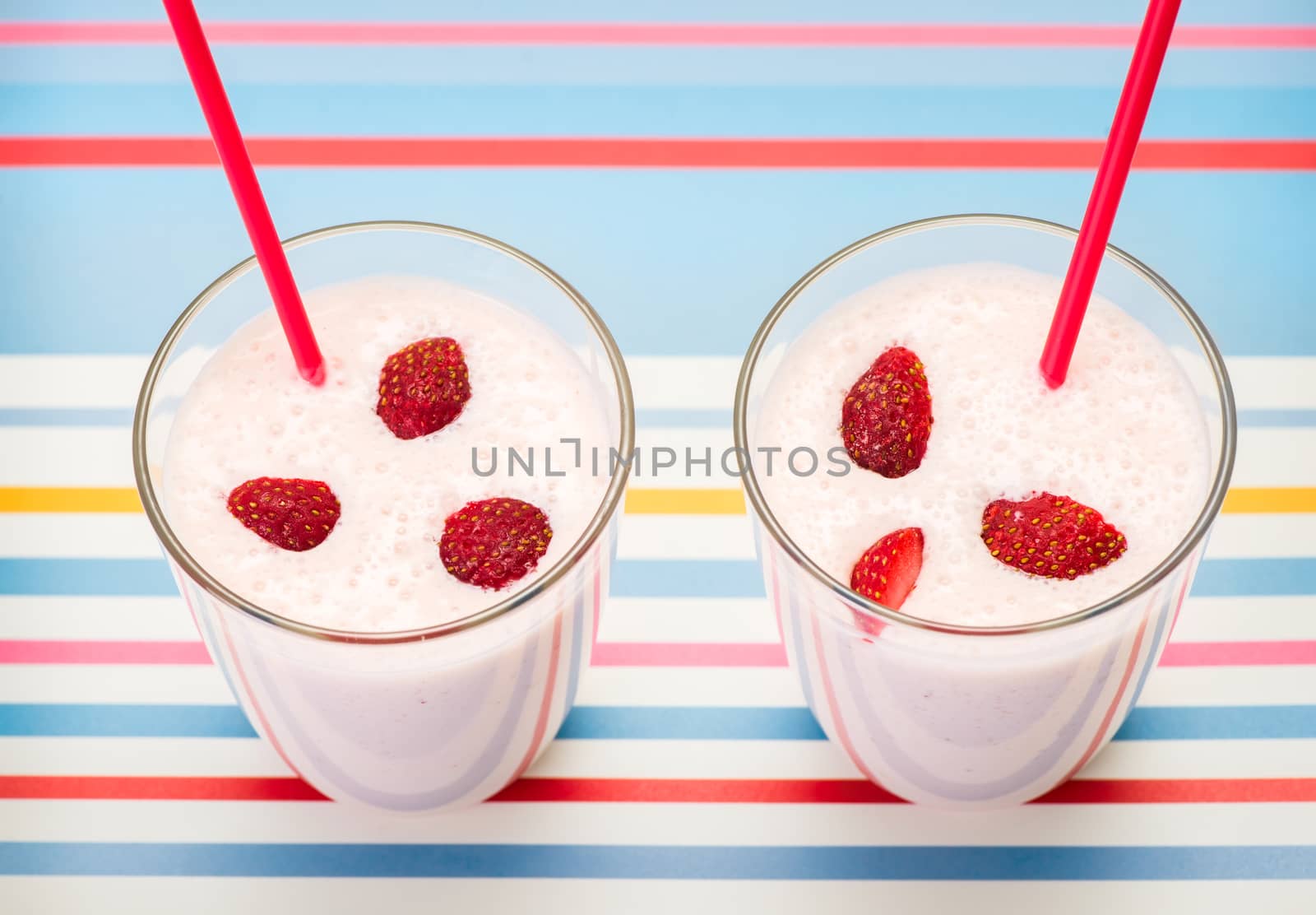 Delicious, nutritious and healthy fresh strawberry yogurt by iprachenko