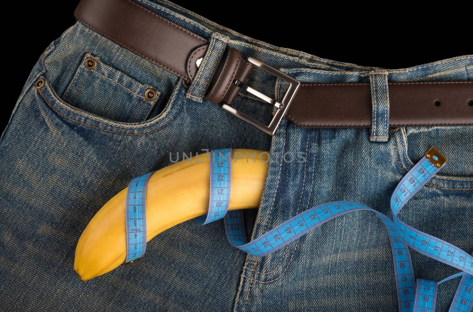 Big Banana like the penis, centimeter and men's jeans by iprachenko