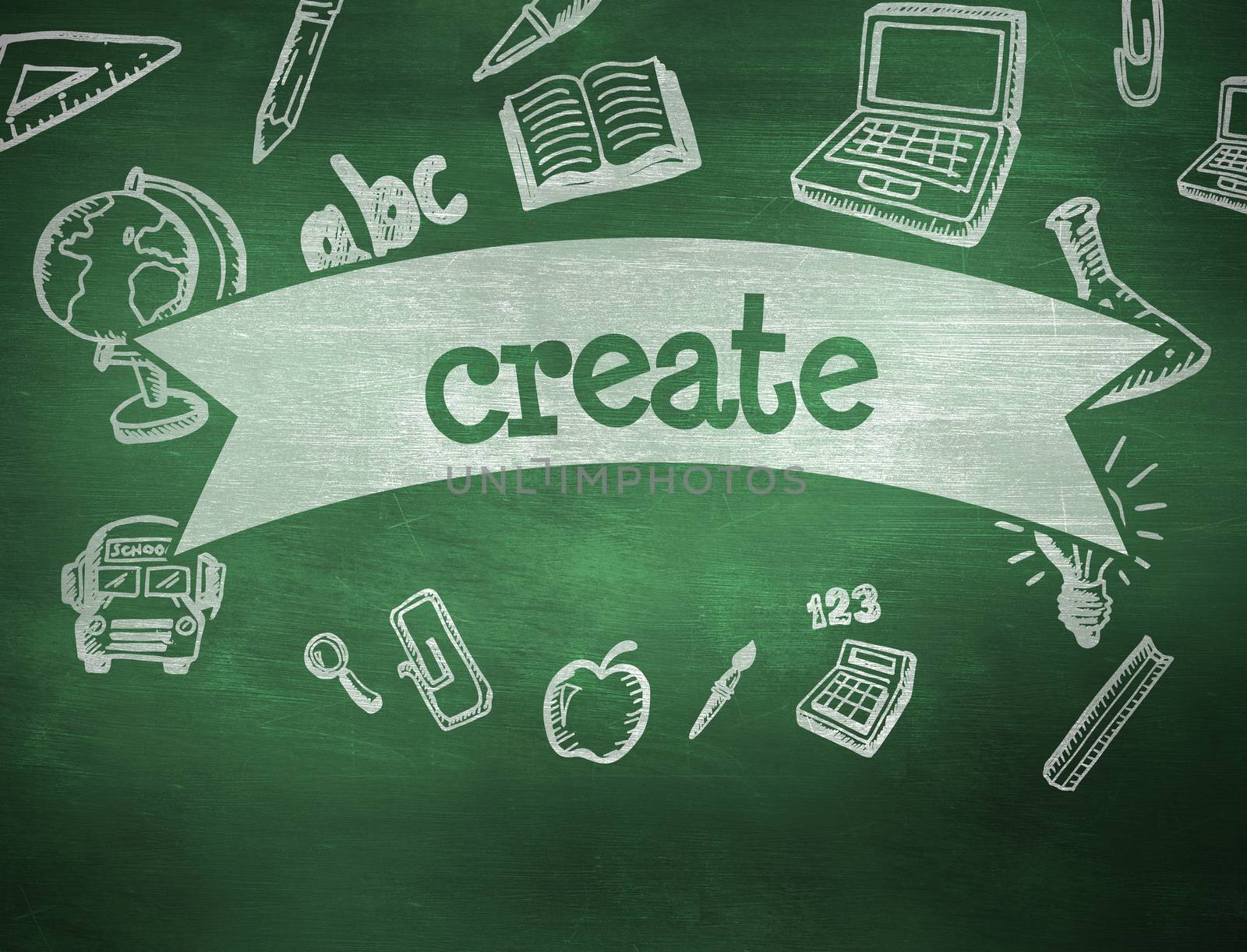 Create against green chalkboard by Wavebreakmedia