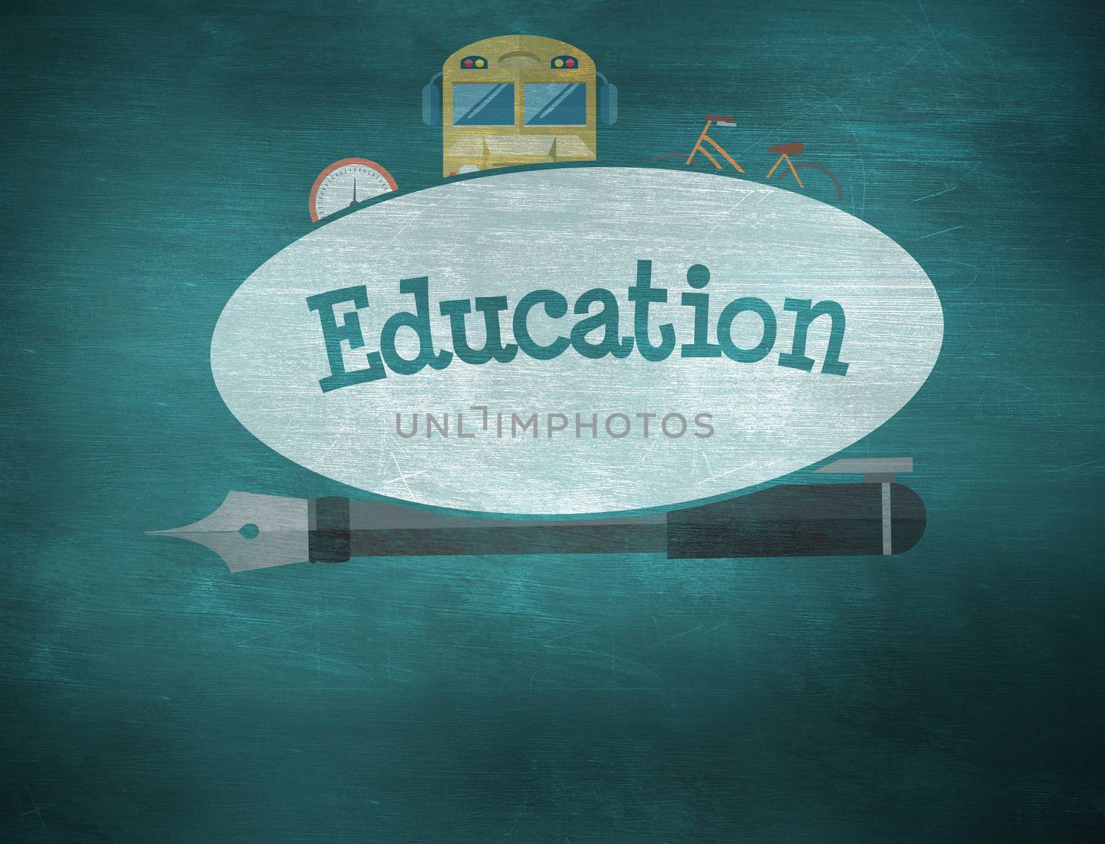 Education against green chalkboard by Wavebreakmedia