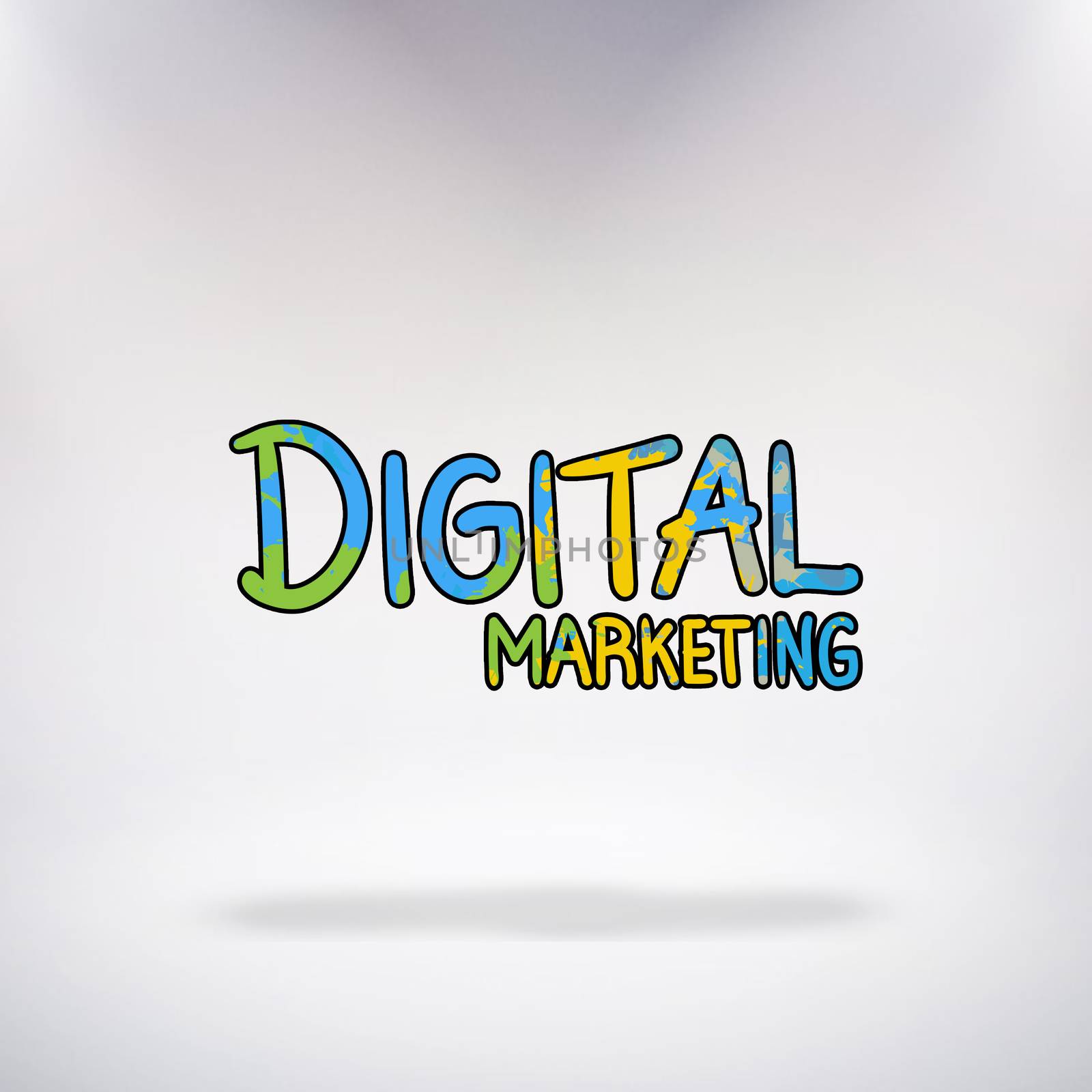 digital marketing against grey background