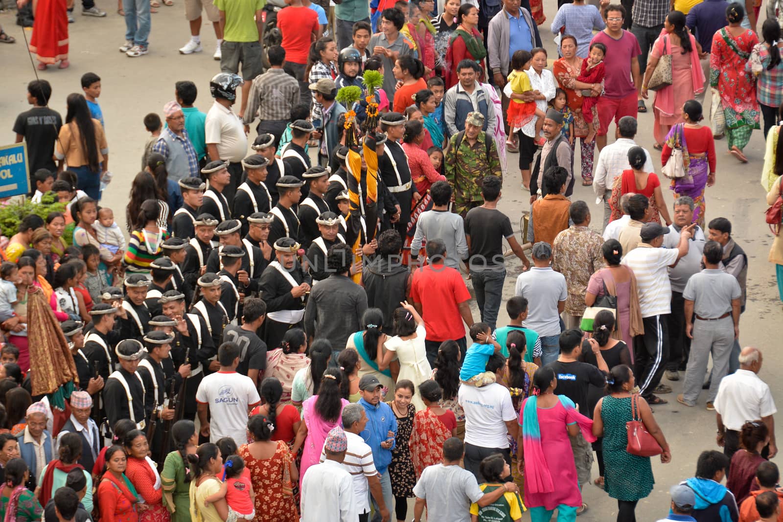 NEPAL, Patan: Hindu and Buddhist devotees celebrate the festival of Rato Machindranath in Patan, Nepal on September 22, 2015. The festival takes place each April, but was delayed this year after a devastating earthquake damaged the chariot that devotees pull through the area in the hope of securing a good harvest.