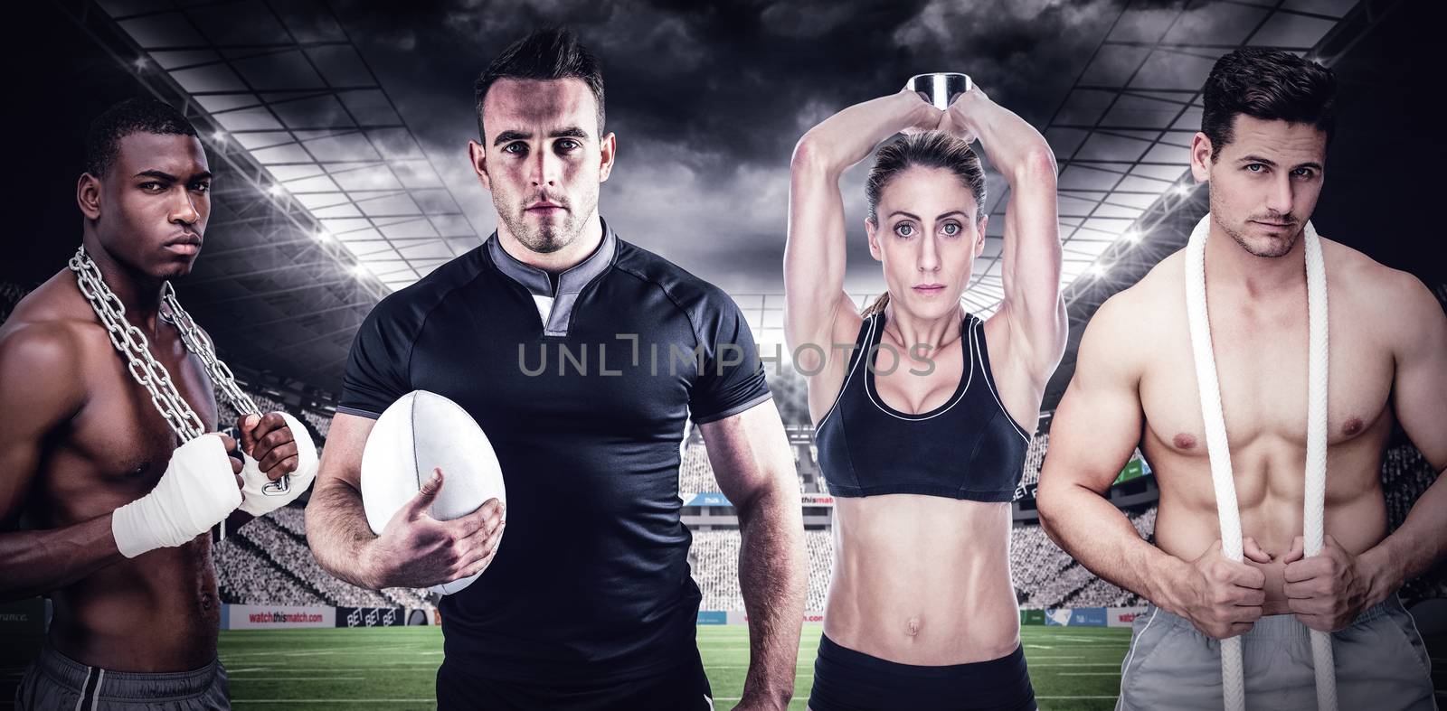 Composite image of fit people by Wavebreakmedia