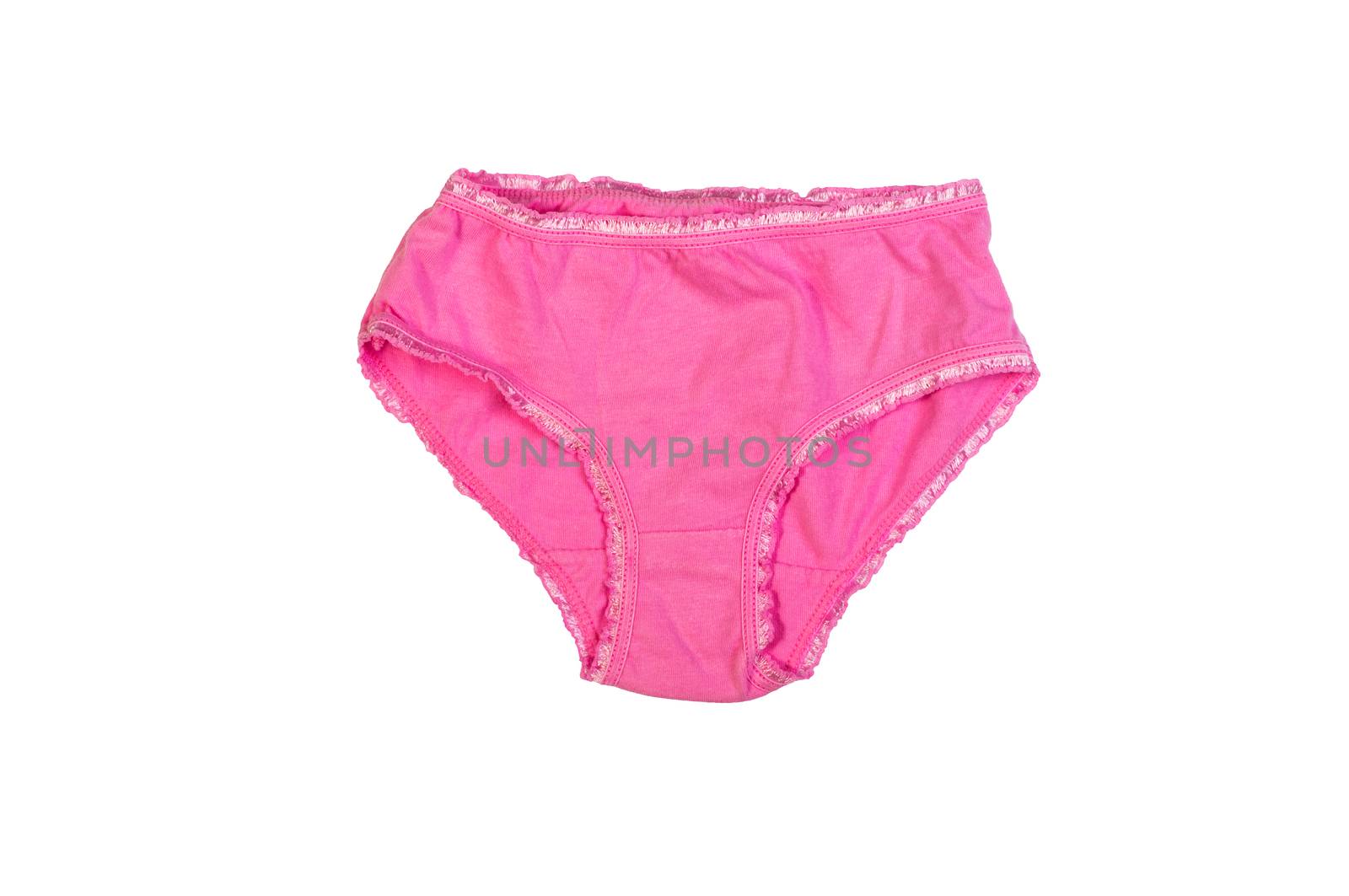 children's pink panties isolated on a white background