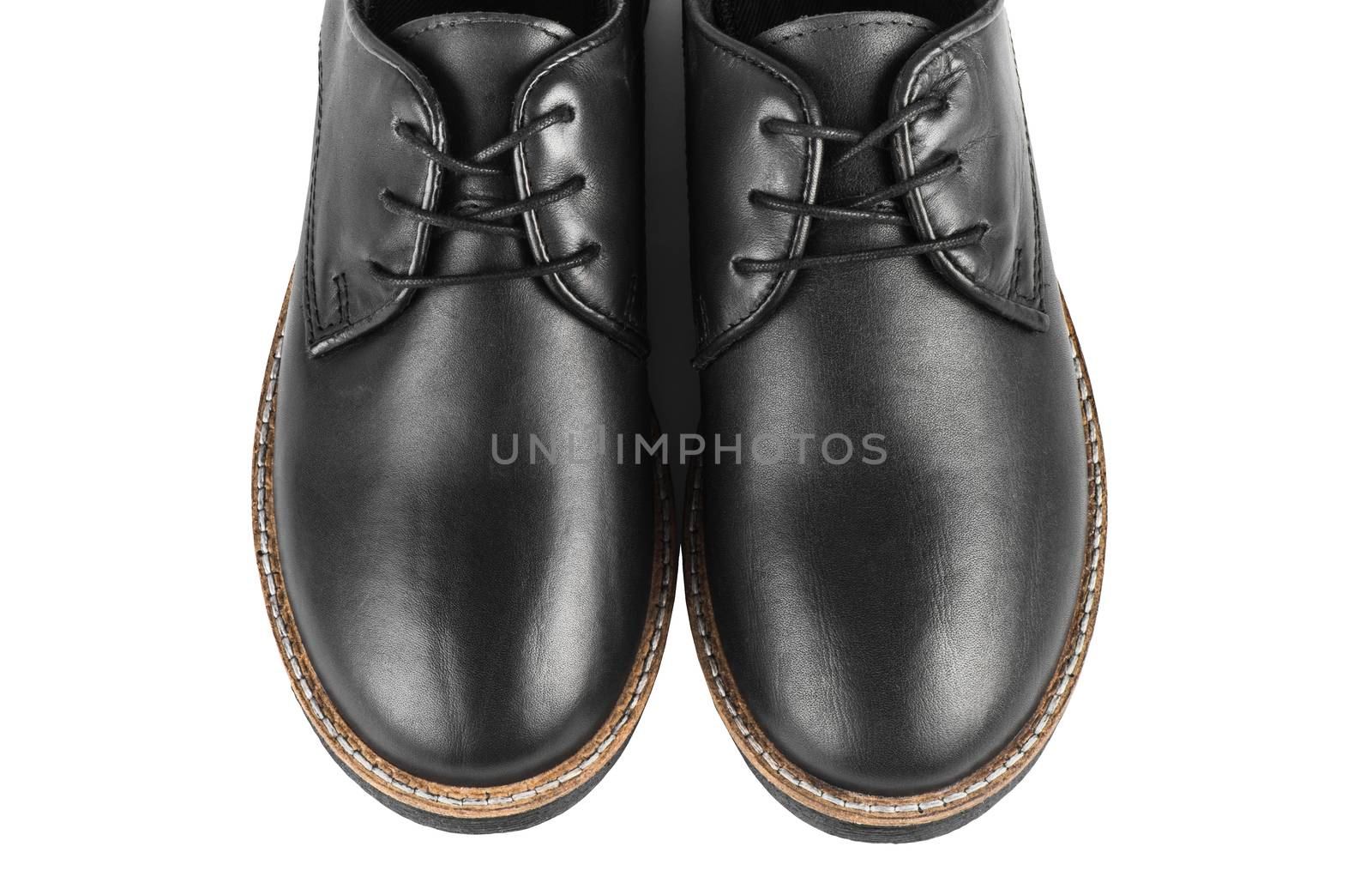 black leather stylish shoes  by iprachenko