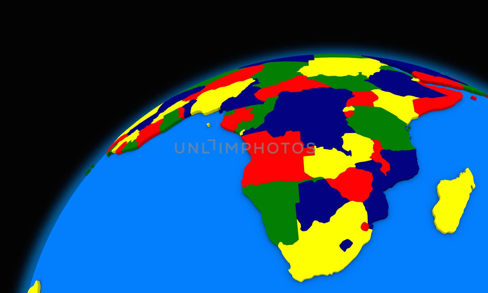 south Africa on planet Earth political map by Harvepino